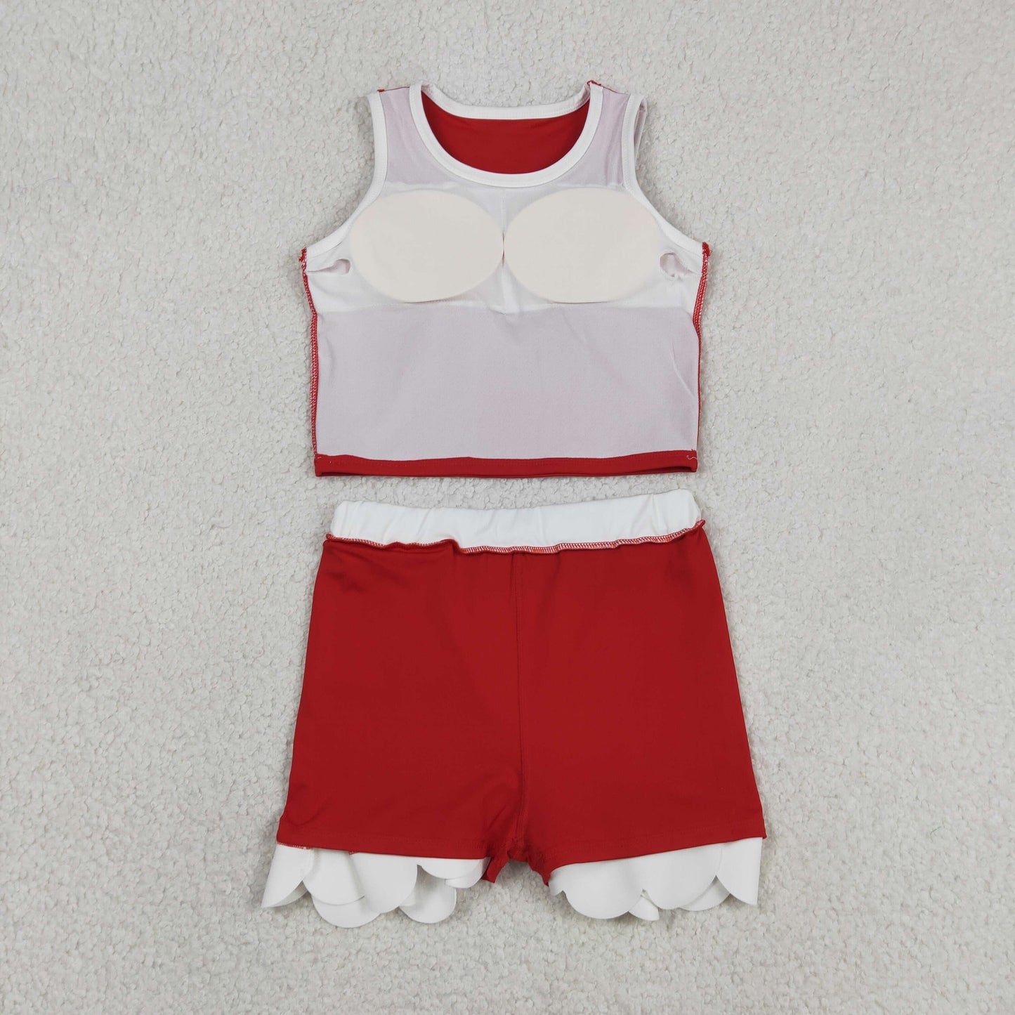Sibling Baby Girls Sleeveless Vests Top Scallop Skirt Short Yoga Active Clothes Set