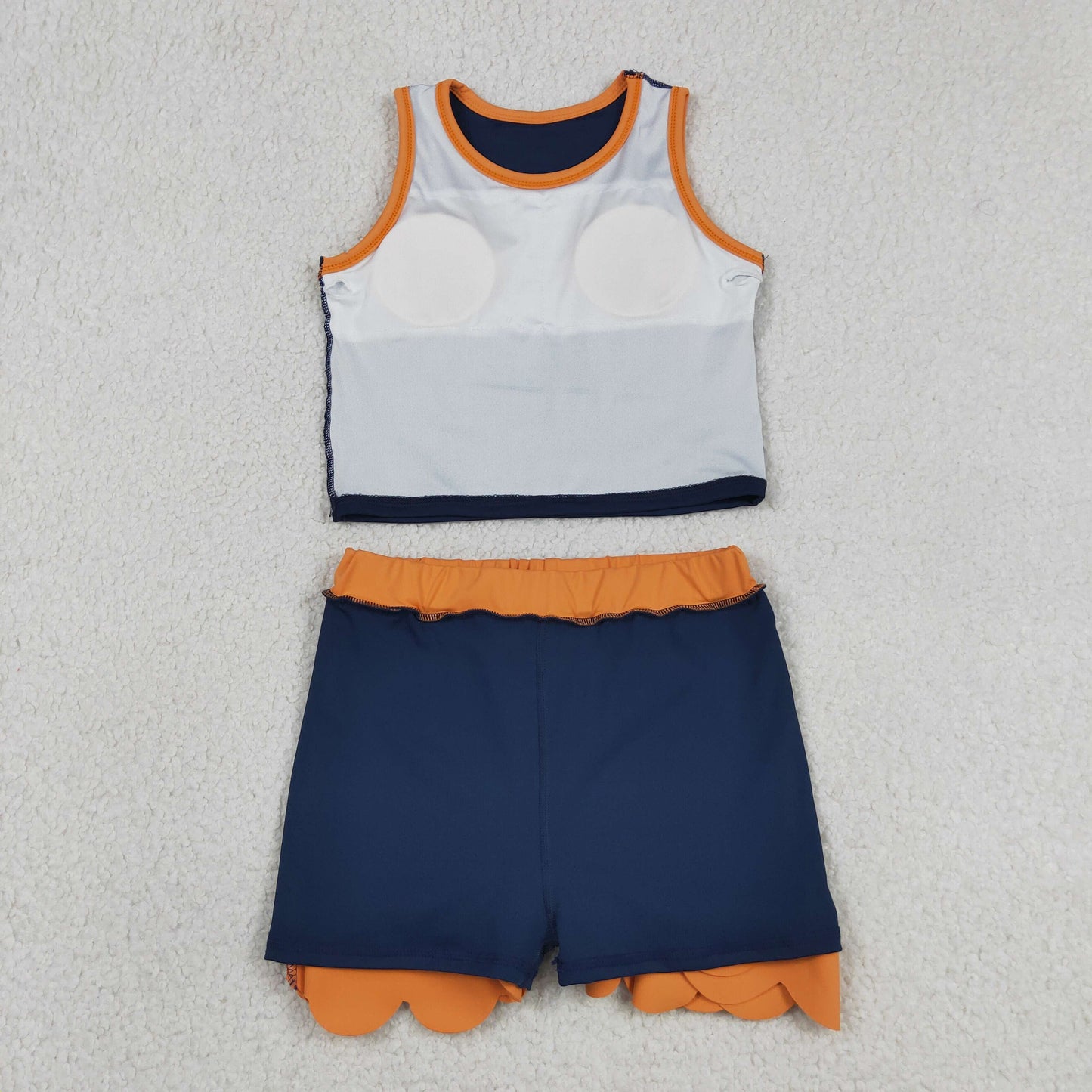 Sibling Baby Girls Sleeveless Vests Top Scallop Skirt Short Yoga Active Clothes Set