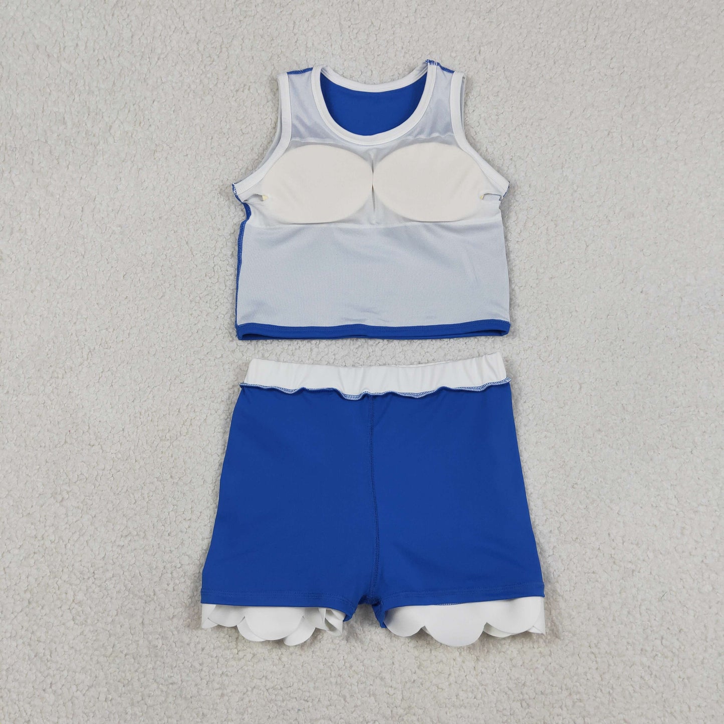 Sibling Baby Girls Colorful Vests Top Scallop Skirt Short Yoga Active Set Knee Length Dresess
