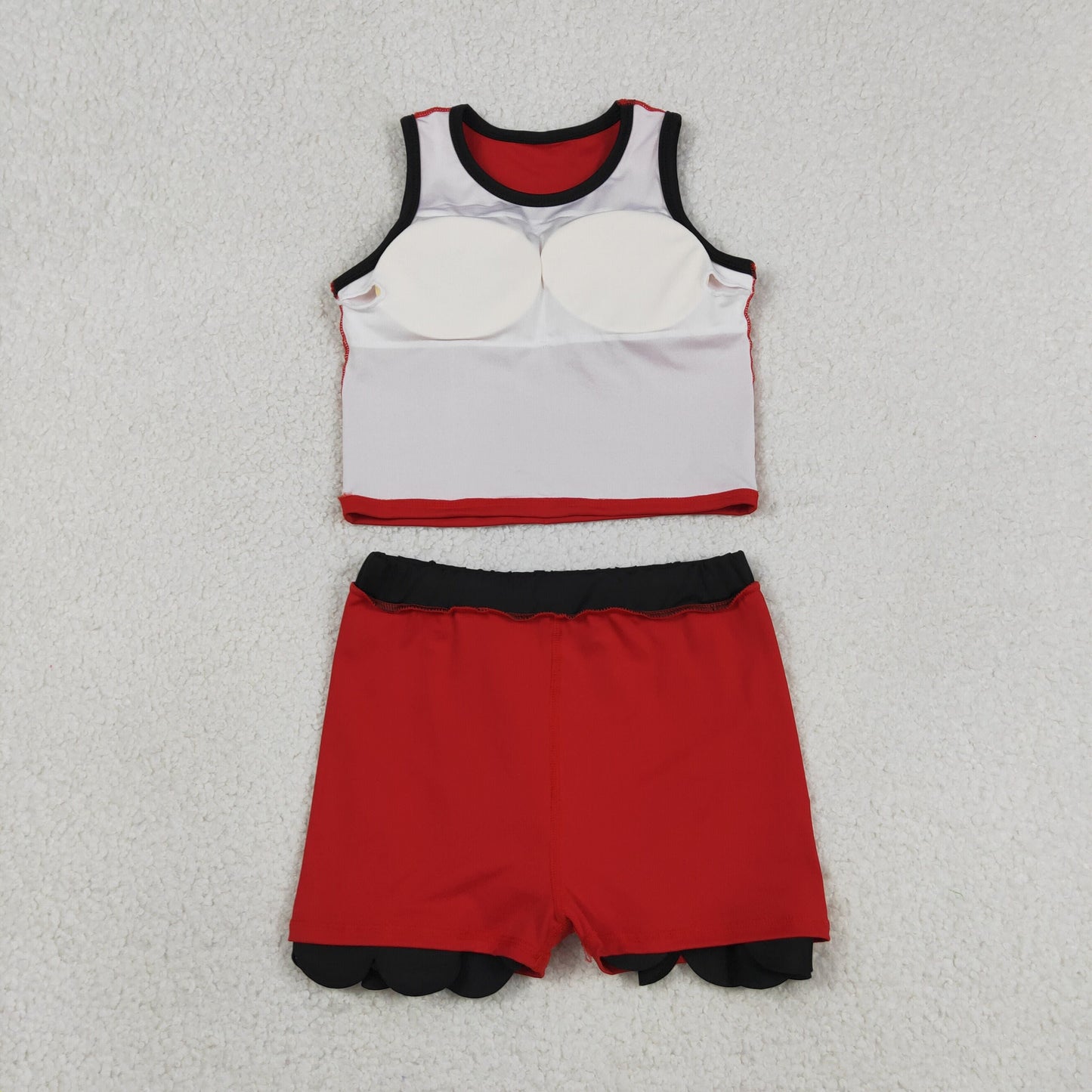 Sibling Baby Girls Colorful Vests Top Scallop Skirt Short Yoga Active Set Knee Length Dresess