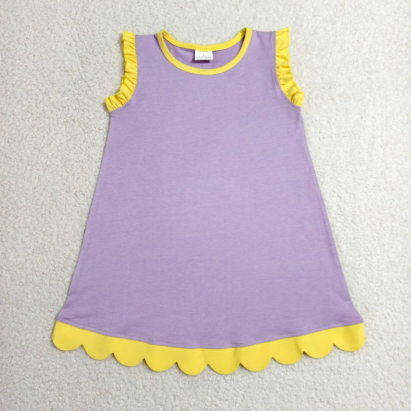 Sibling Baby Girls Sleeveless Scallop Knee Length Dresses