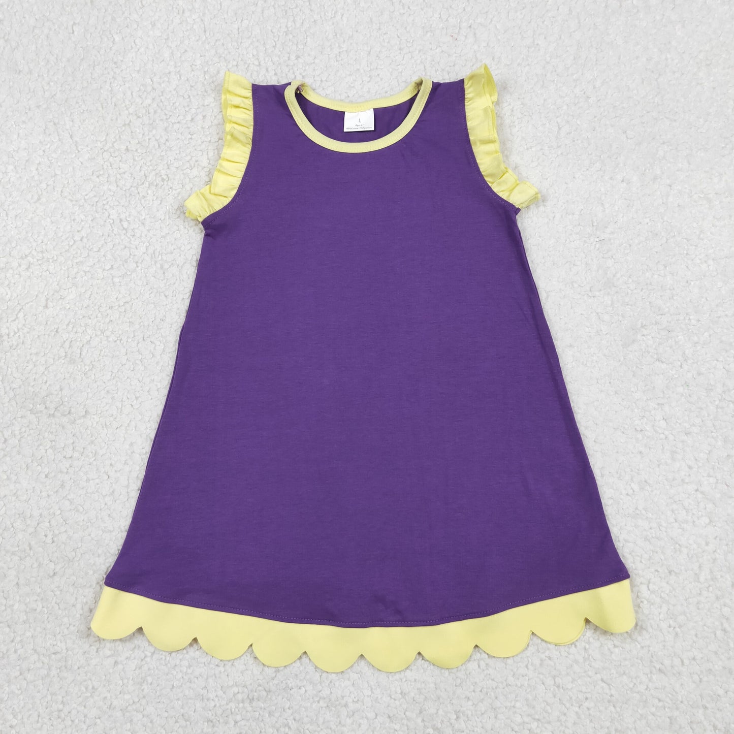 Sibling Baby Girls Sleeveless Scallop Knee Length Dresses