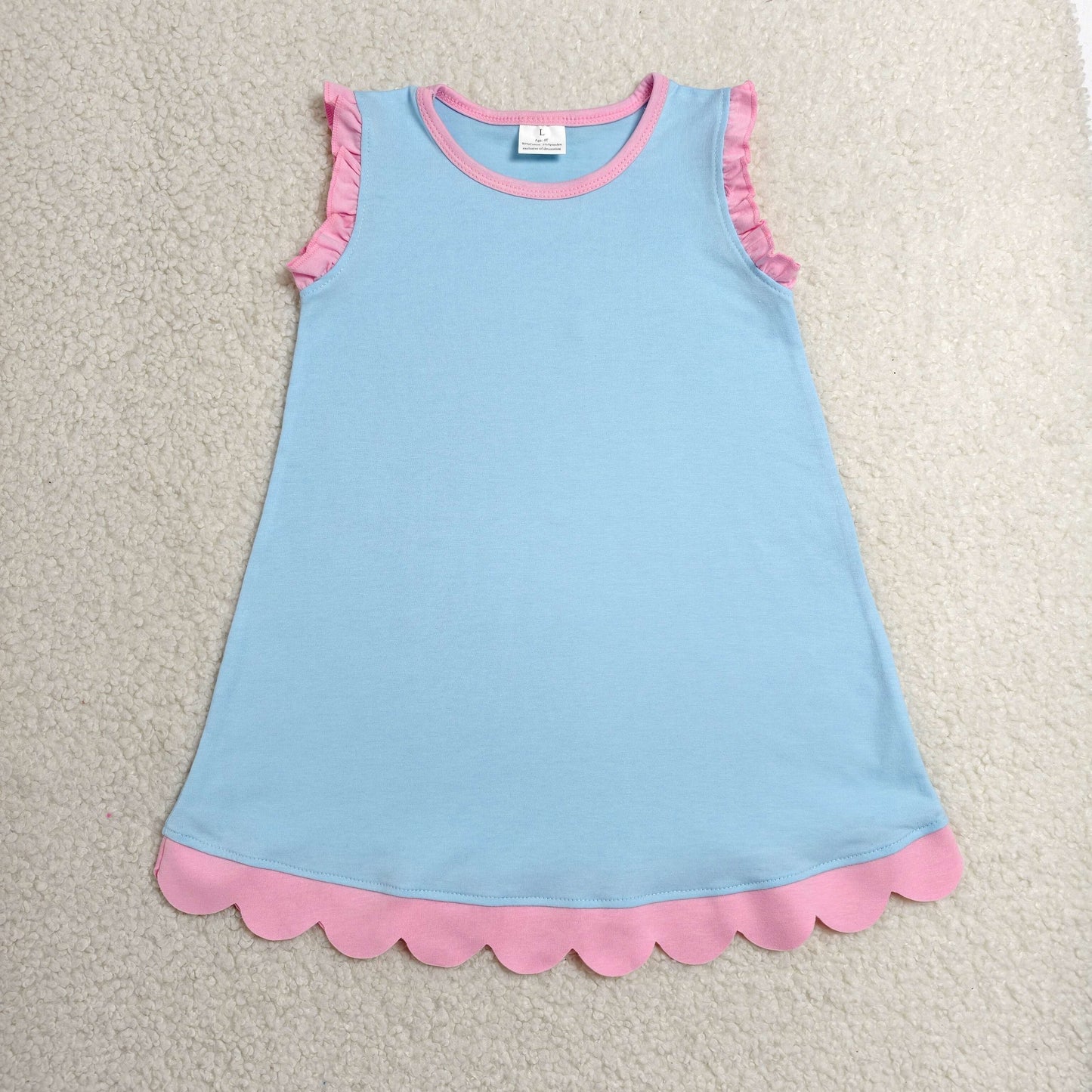 Sibling Baby Girls Colorful Vests Top Scallop Skirt Short Yoga Active Set Knee Length Dresess