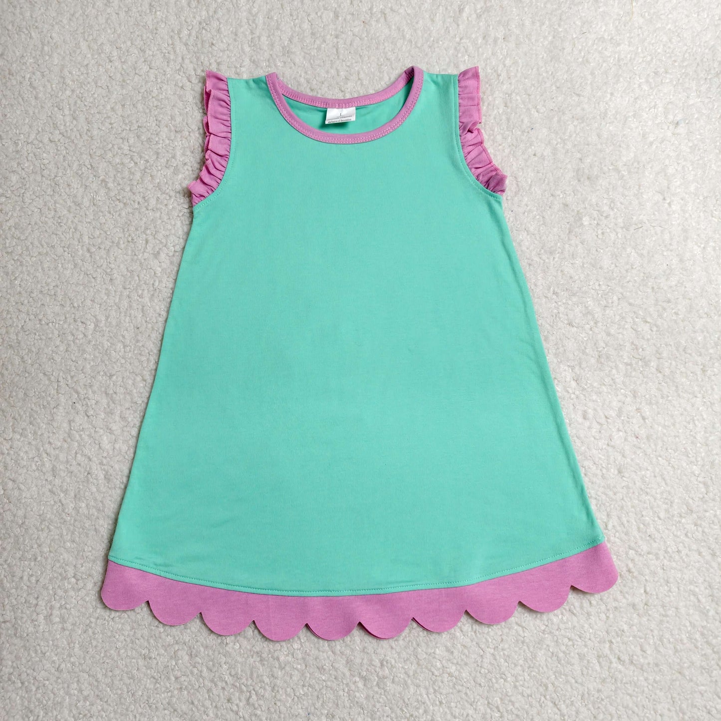Sibling Baby Girls Colorful Vests Top Scallop Skirt Short Yoga Active Set Knee Length Dresess