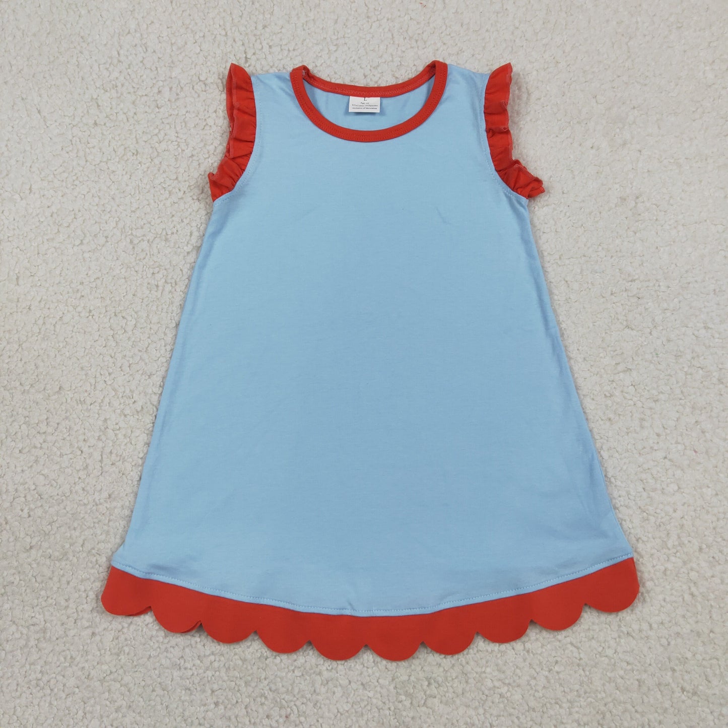 Sibling Baby Girls Colorful Vests Top Scallop Skirt Short Yoga Active Set Knee Length Dresess