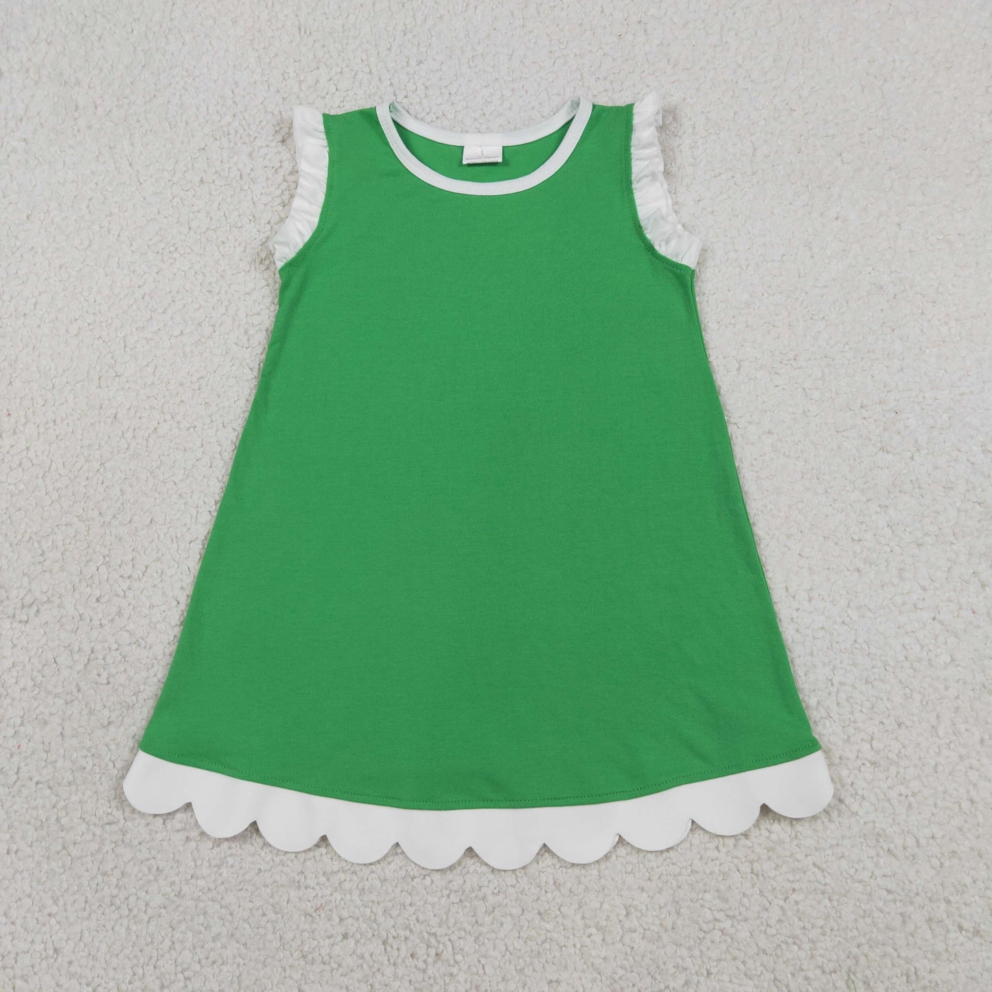 Sibling Baby Girls Sleeveless Scallop Knee Length Dresses