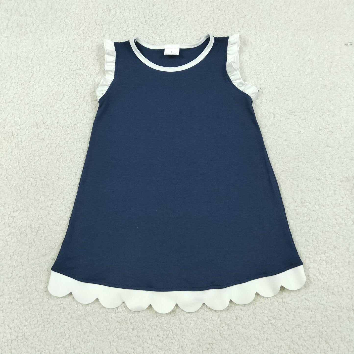 Sibling Baby Girls Sleeveless Scallop Knee Length Dresses