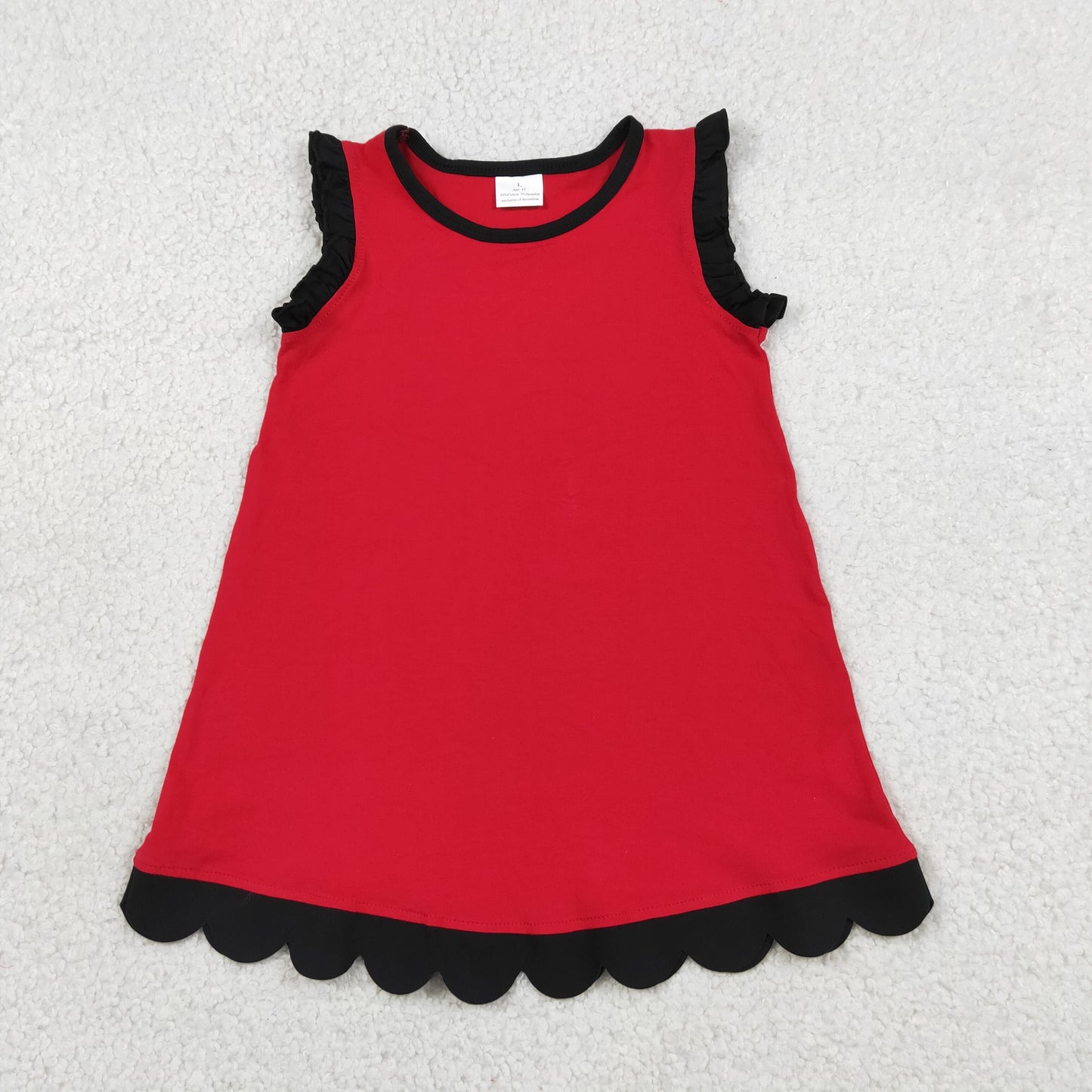 Sibling Baby Girls Sleeveless Scallop Knee Length Dresses