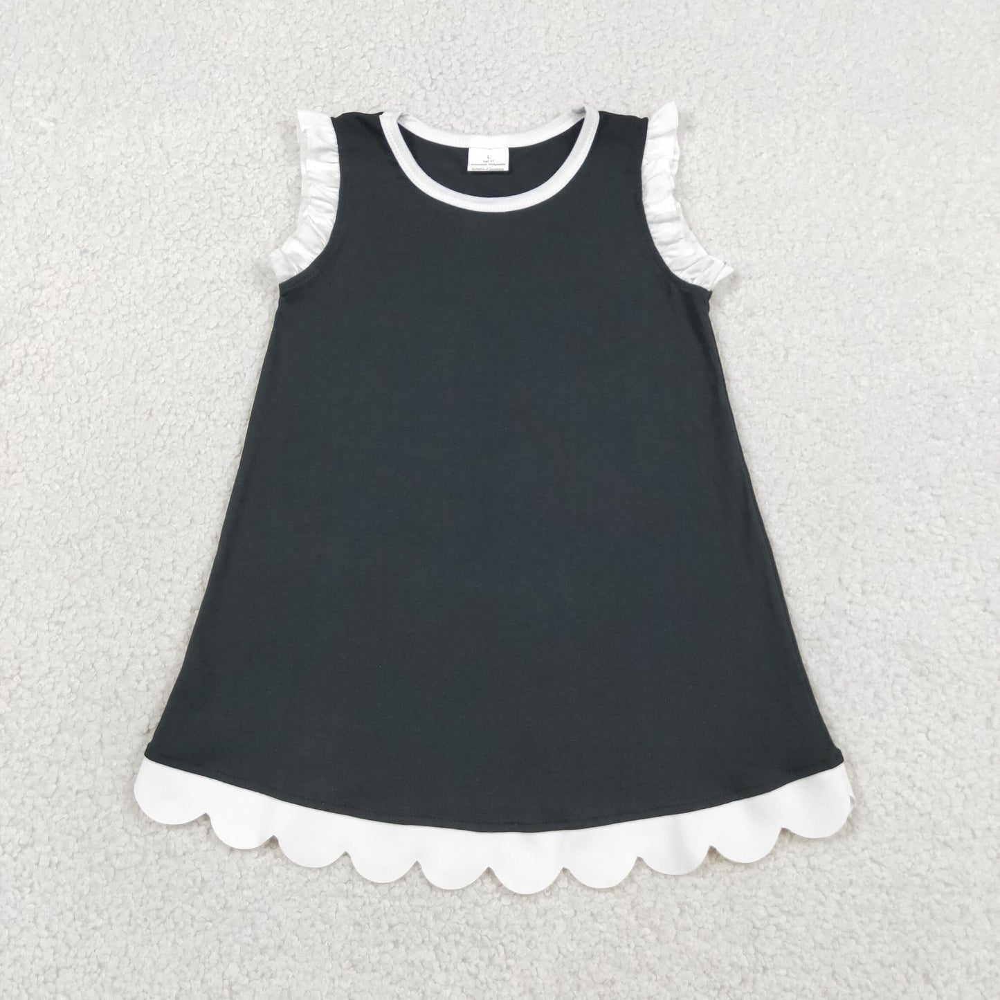 Sibling Baby Girls Sleeveless Scallop Knee Length Dresses