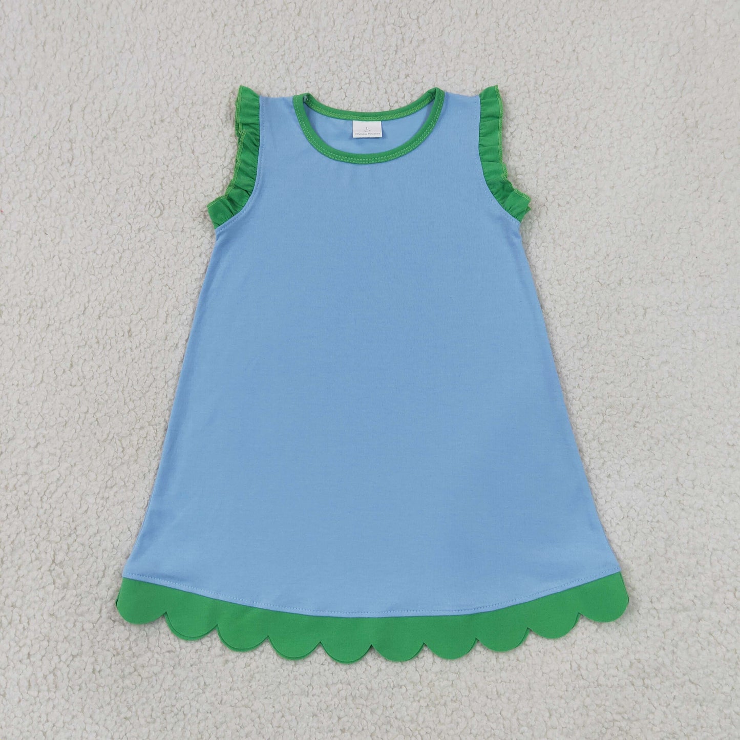 Sibling Baby Girls Sleeveless Scallop Knee Length Dresses