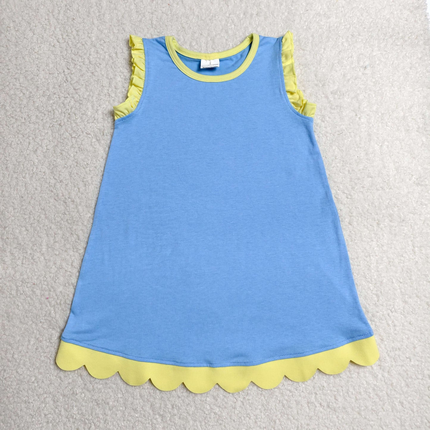Sibling Baby Girls Colorful Vests Top Scallop Skirt Short Yoga Active Set Knee Length Dresess