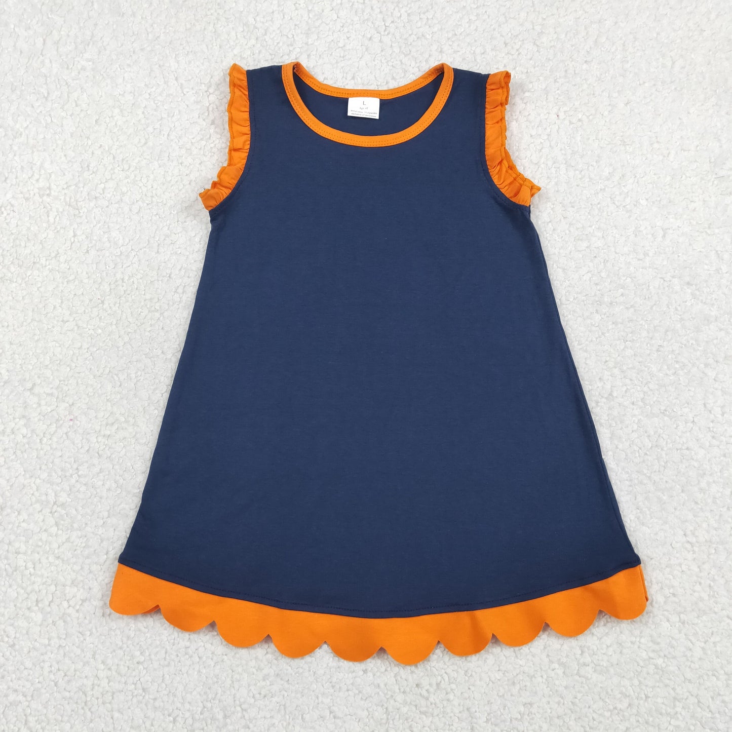 Sibling Baby Girls Sleeveless Scallop Knee Length Dresses