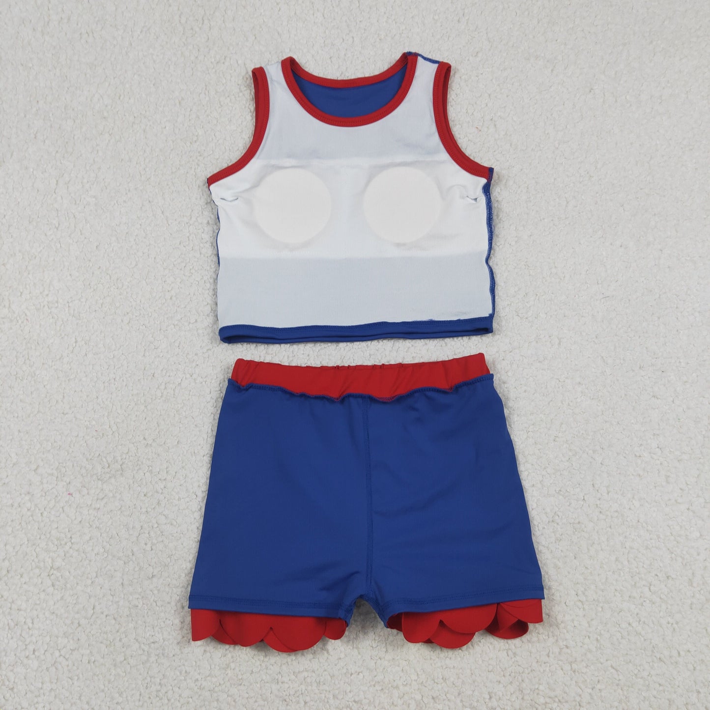 Sibling Baby Girls Sleeveless Vests Top Scallop Skirt Short Yoga Active Clothes Set