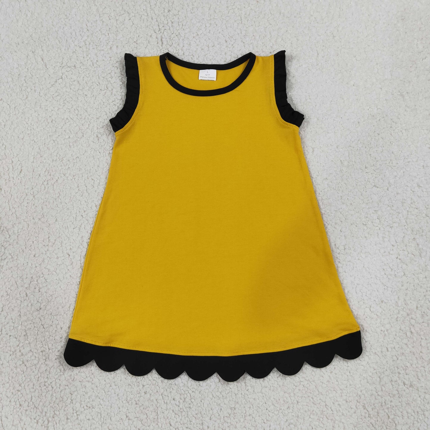 Sibling Baby Girls Sleeveless Scallop Knee Length Dresses