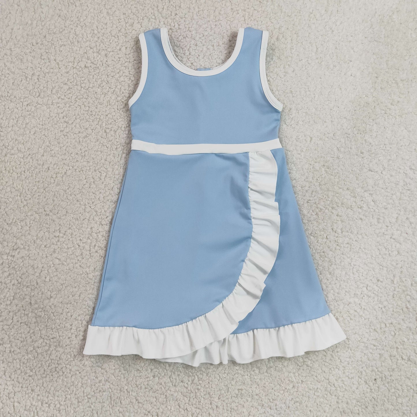 Sibling Baby Girls Sleeveless Yoga Active Ruffle Knee Length Dresses