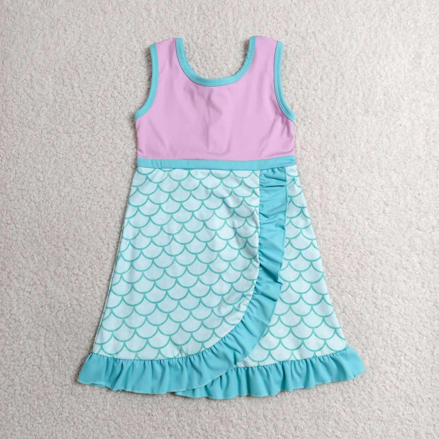 Sibling Baby Girls Sleeveless Yoga Active Ruffle Knee Length Dresses
