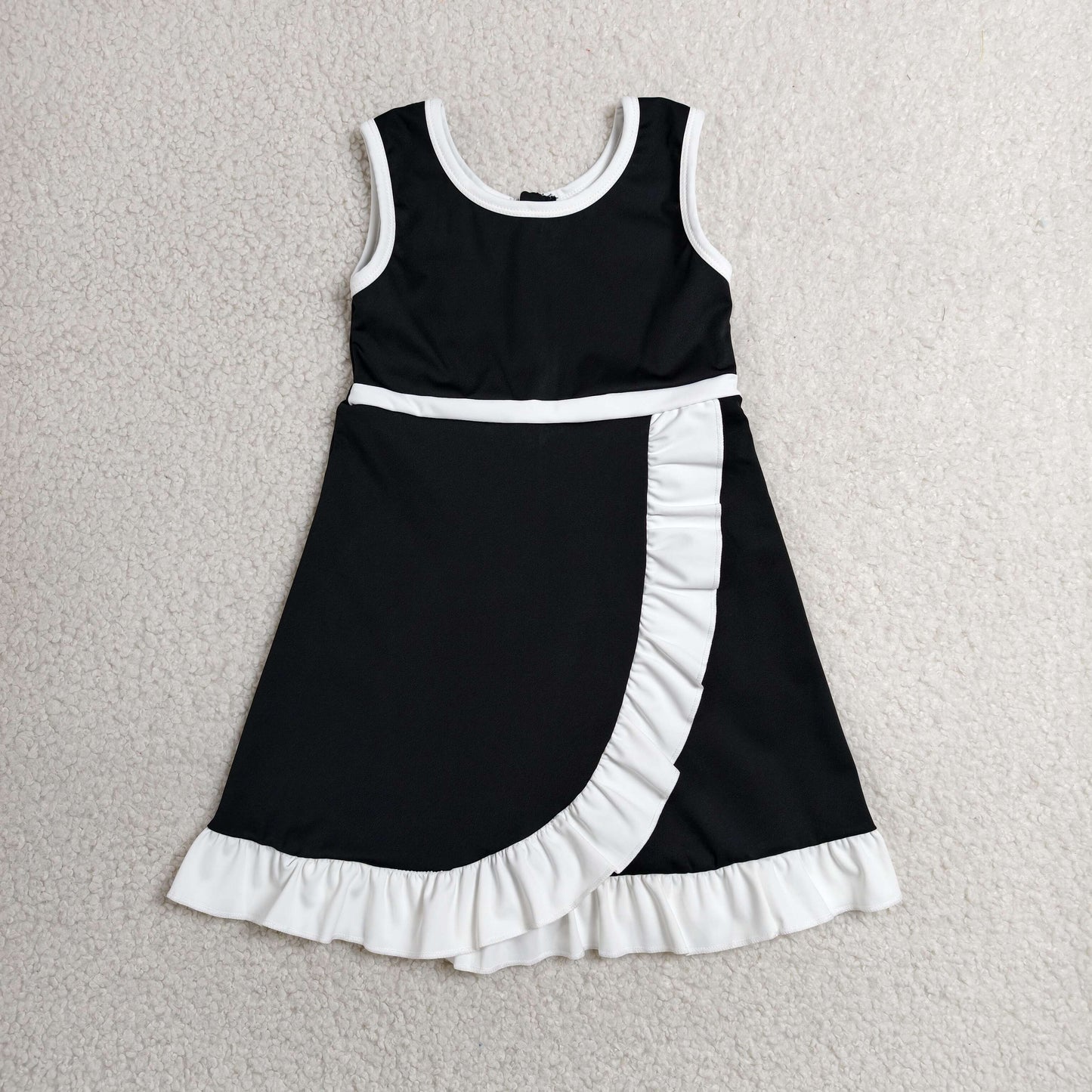 Sibling Baby Girls Sleeveless Yoga Active Ruffle Knee Length Dresses