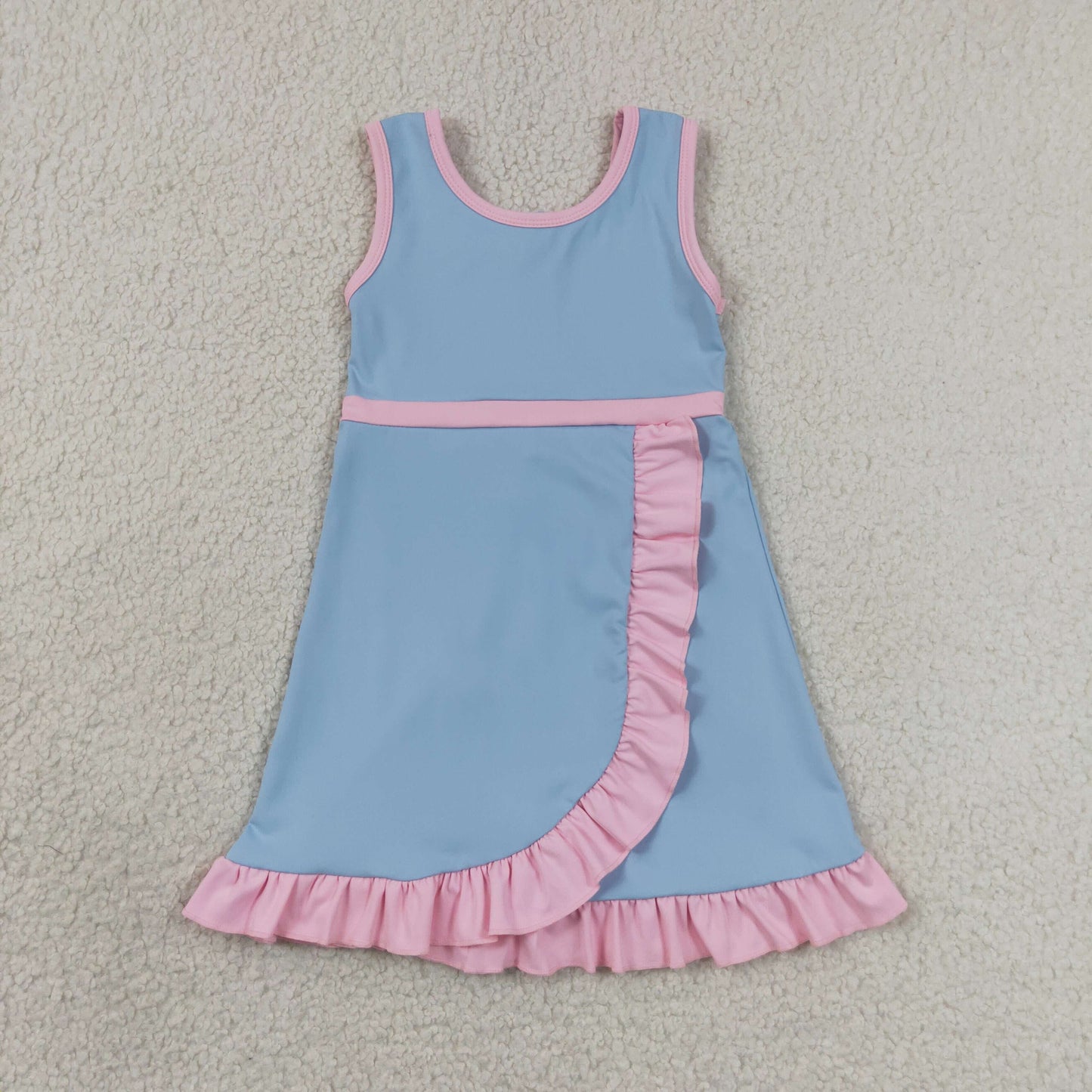 Sibling Baby Girls Sleeveless Yoga Active Ruffle Knee Length Dresses