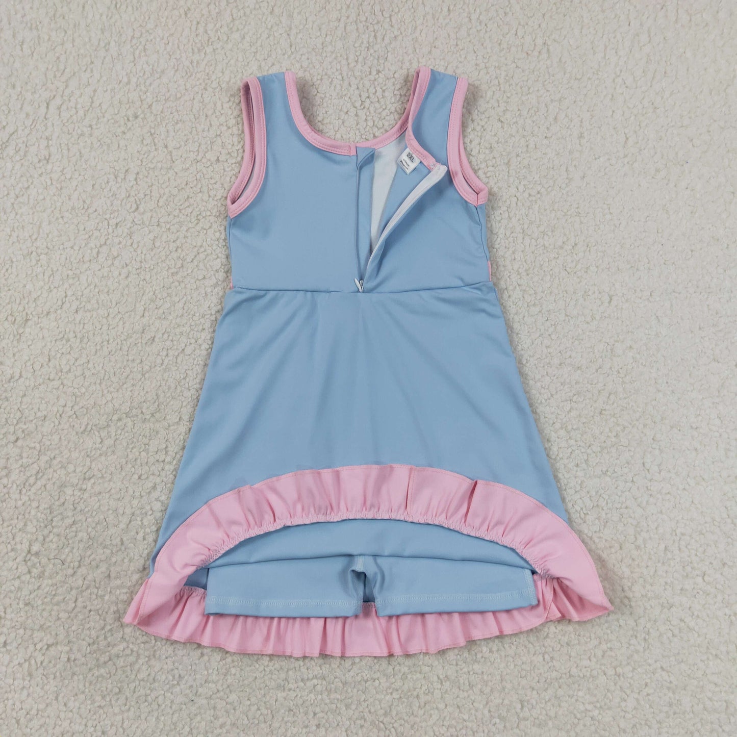 Sibling Baby Girls Sleeveless Yoga Active Ruffle Knee Length Dresses