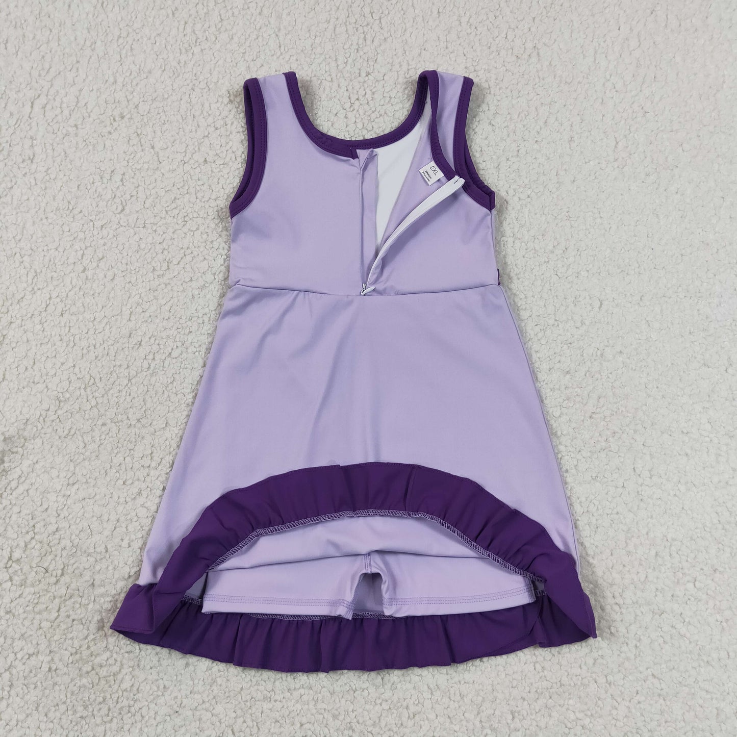 Sibling Baby Girls Sleeveless Yoga Active Ruffle Knee Length Dresses