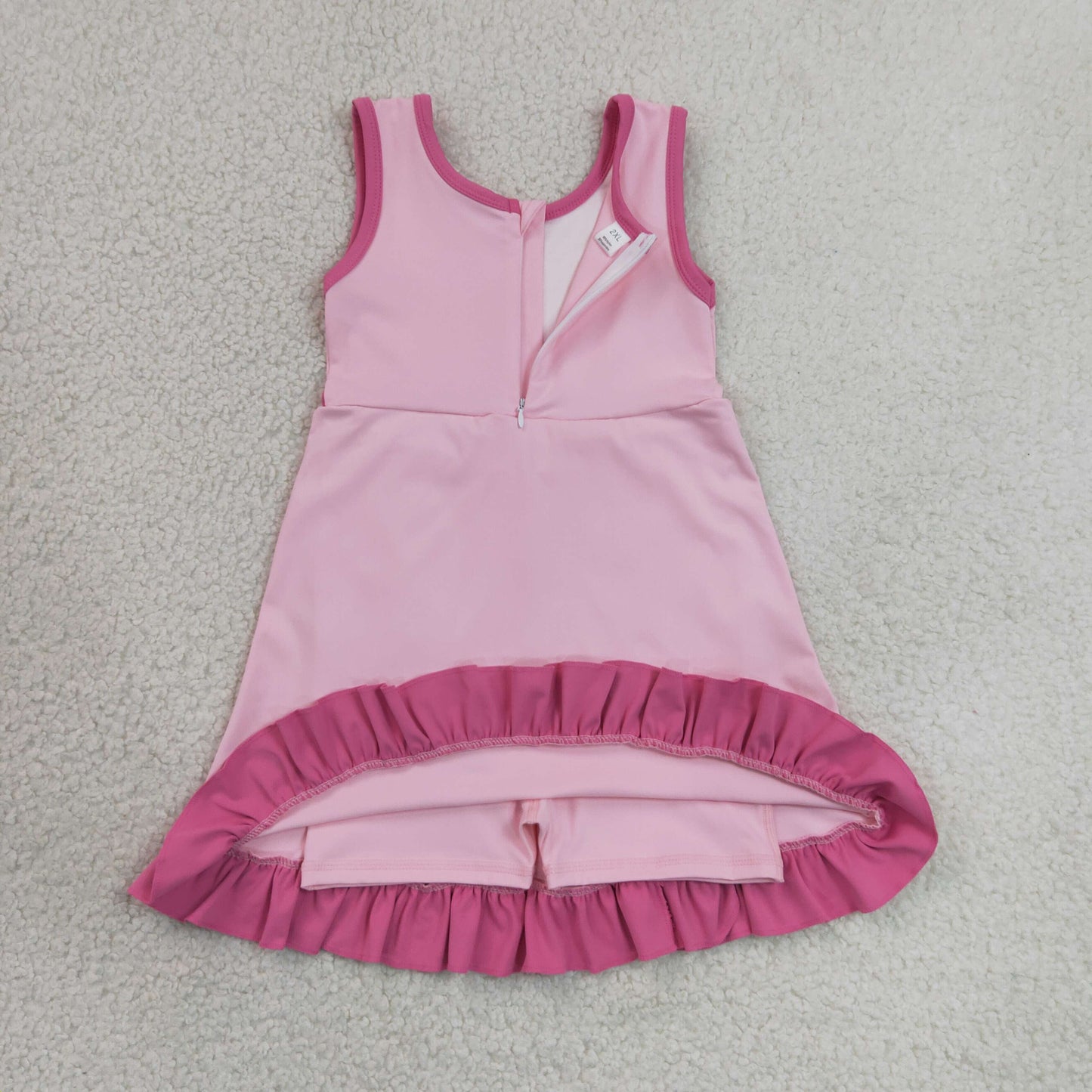 Sibling Baby Girls Sleeveless Yoga Active Ruffle Knee Length Dresses