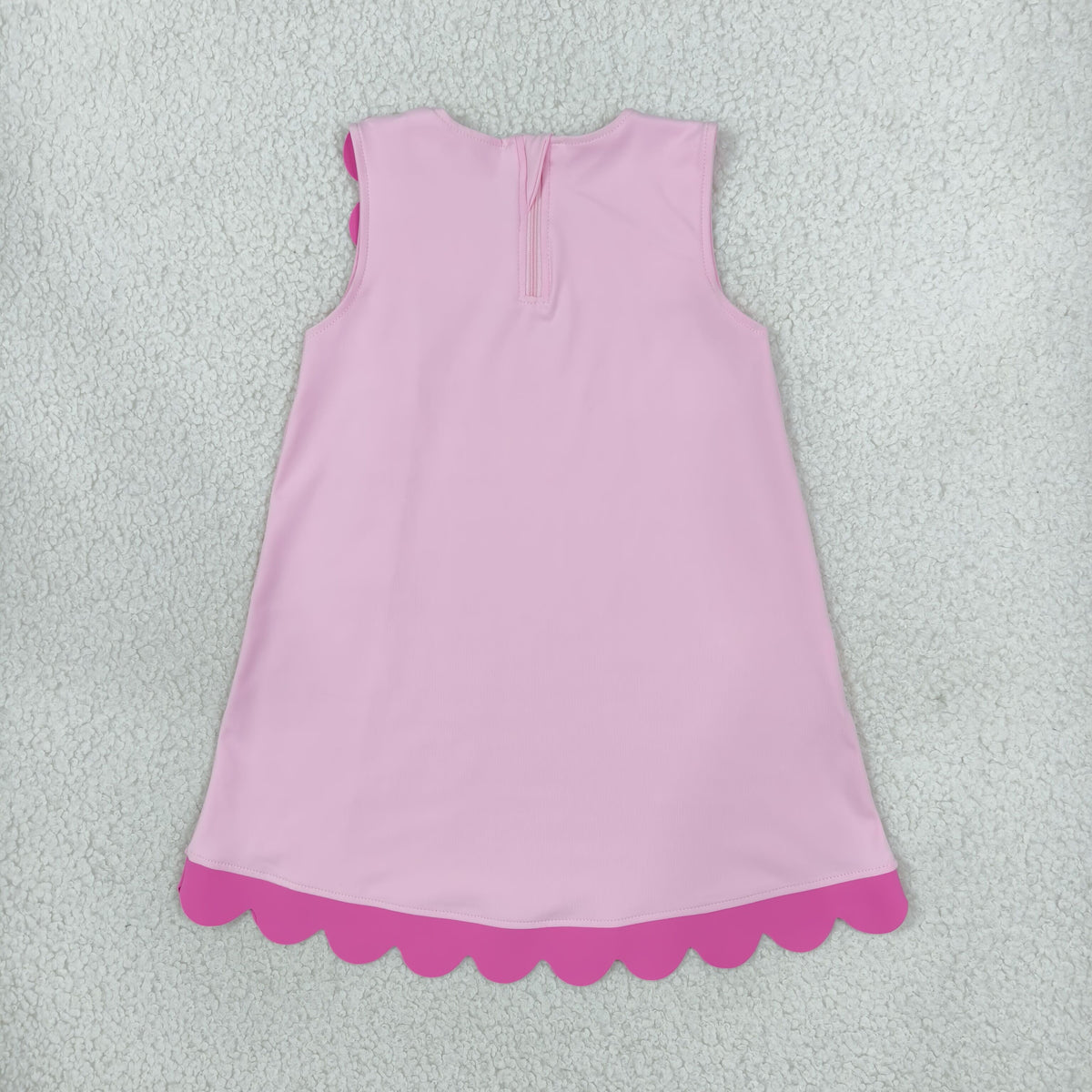 GSD4240 Baby Girls Pink Sleeveless Yoga Active Short Scallop Knee Length Dress