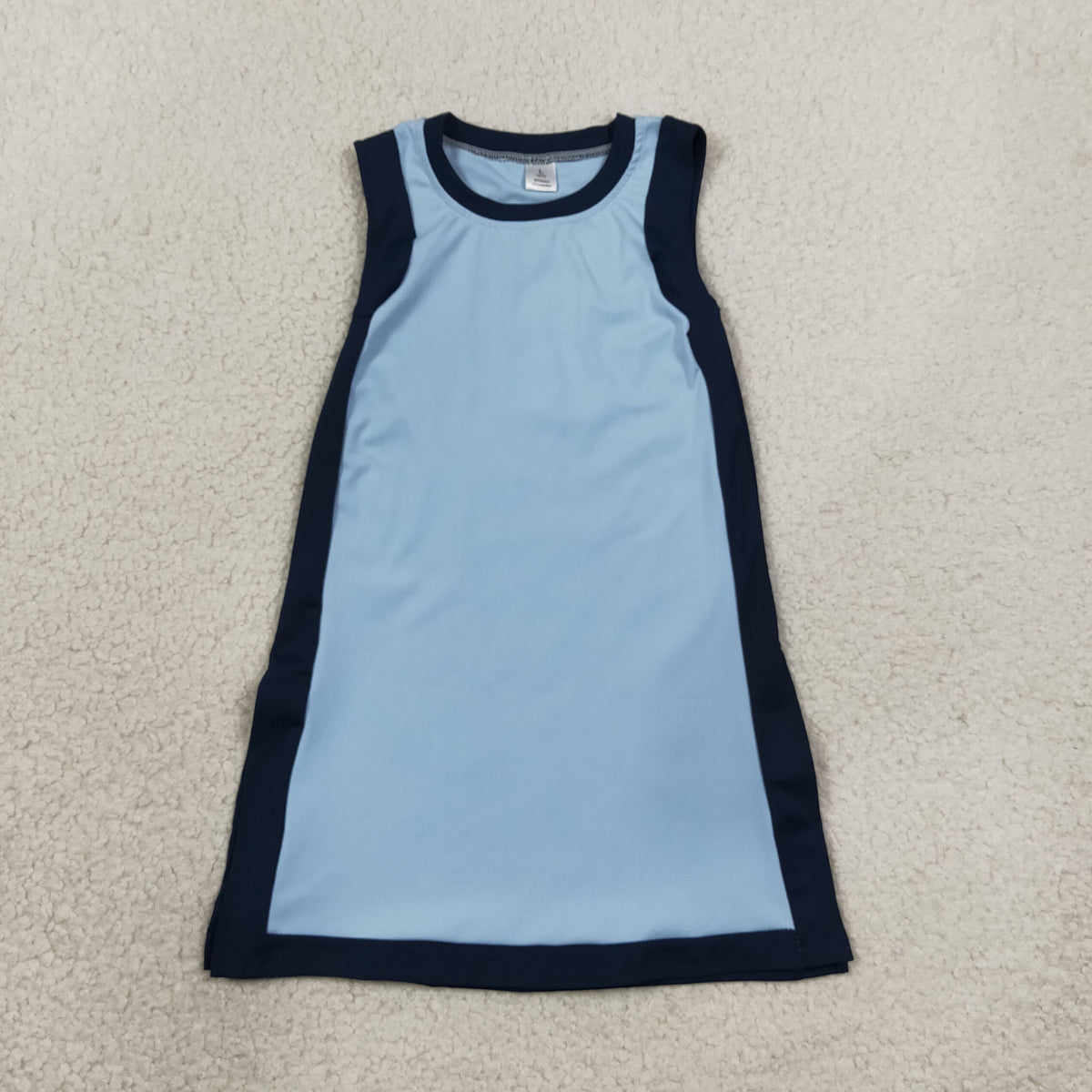 GSD4256 Baby Girls Navy Blue Sleeveless Yoga Active Split Knee Length Dress