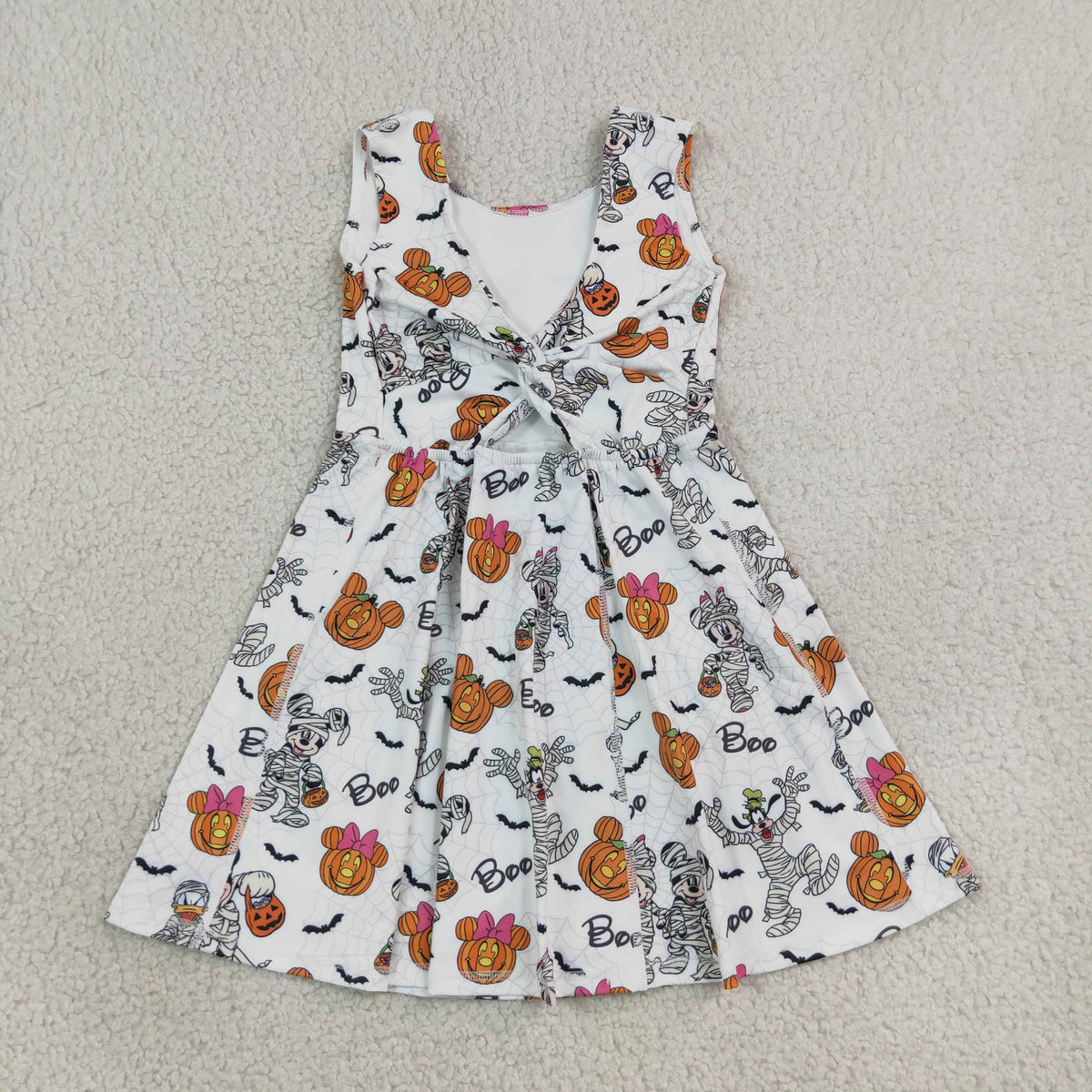 GSD4291 Baby Girls Cartoon Mouse Pumpkins Yoga Active Short Knee Length Dress