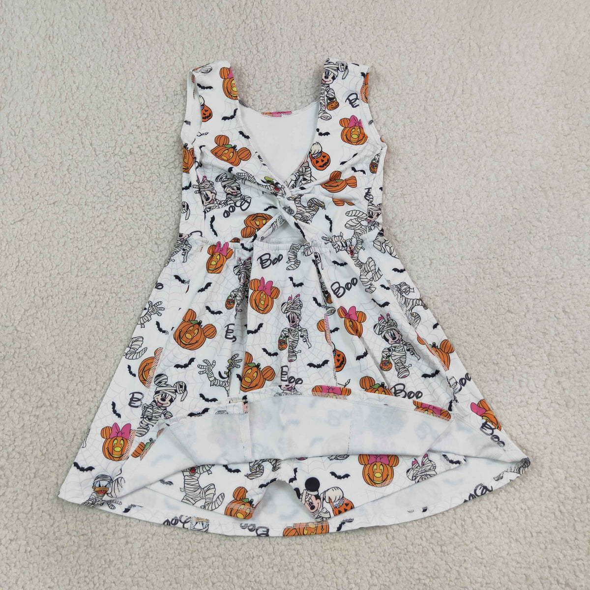 GSD4291 Baby Girls Cartoon Mouse Pumpkins Yoga Active Short Knee Length Dress