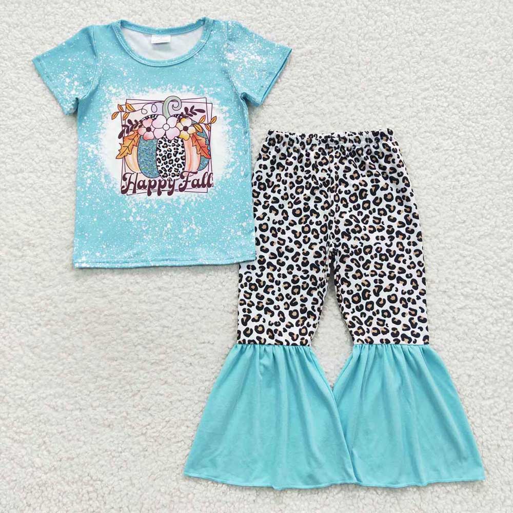 Sibling 6 colors Baby Girls Shirt Fall Bell Pants Outfits Sets
