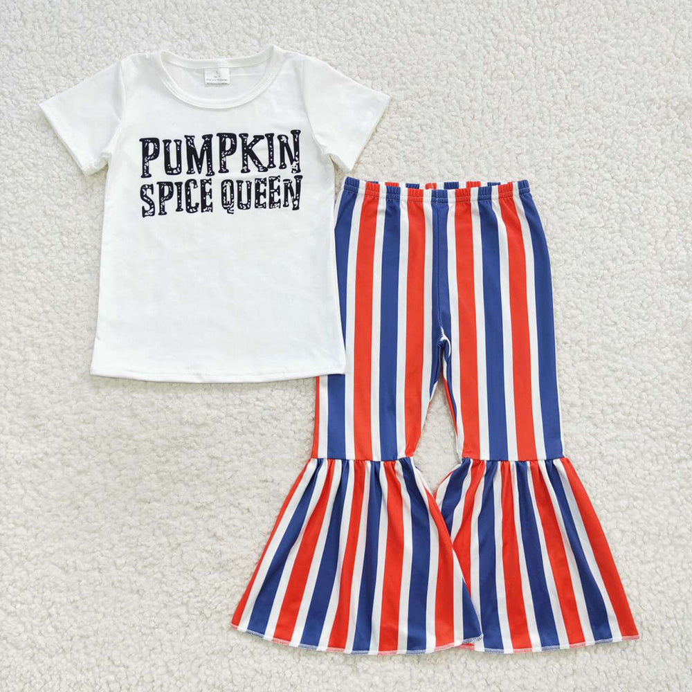 Sibling 6 colors Baby Girls Shirt Fall Bell Pants Outfits Sets