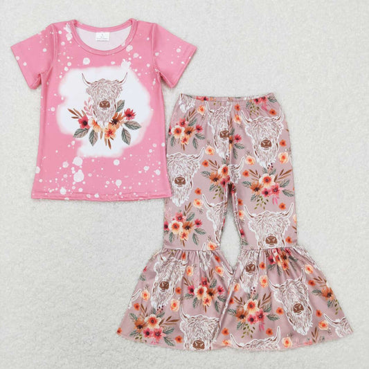 GSPO1079 baby girl clothes cowboy  girl bell bottom outfit