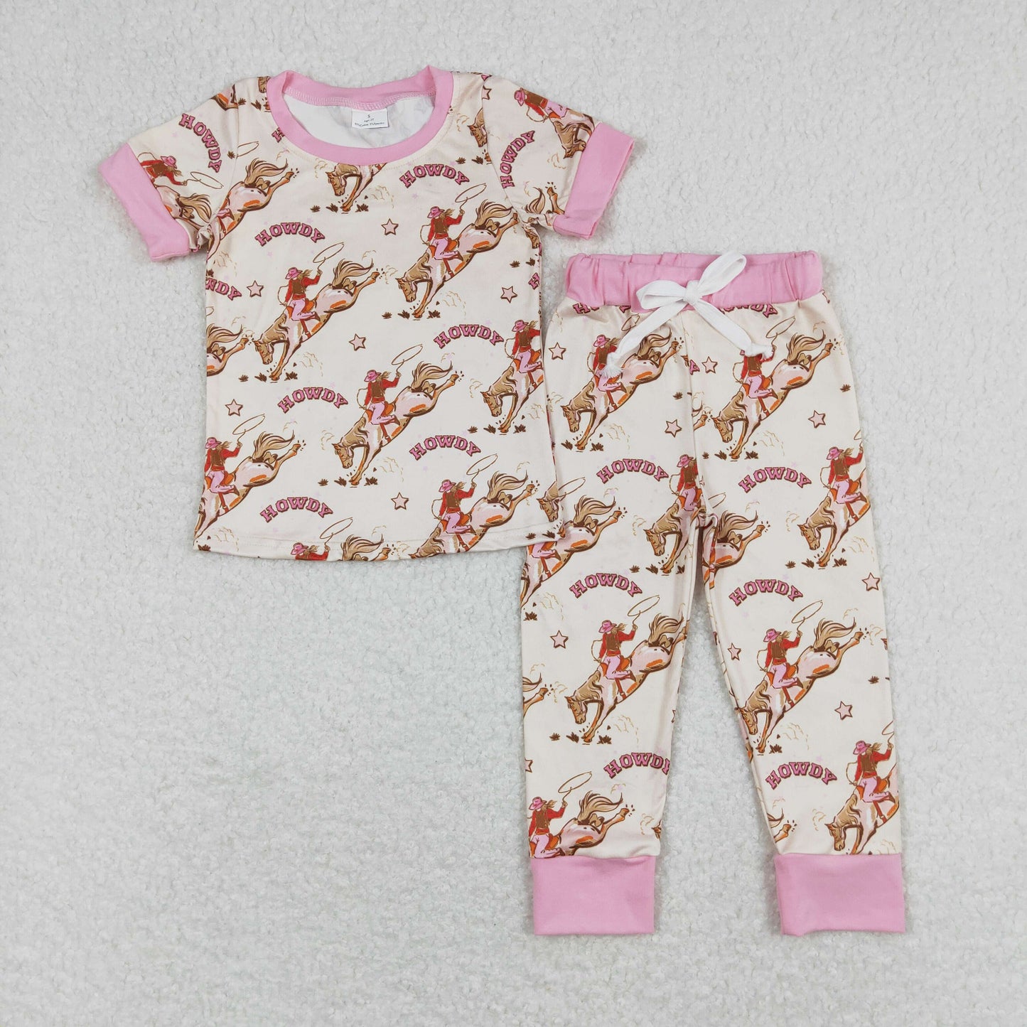 Sibling Baby Boys Girls Short Sleeve Cows Aztec Horses Top Pants Western Pajamas Sets