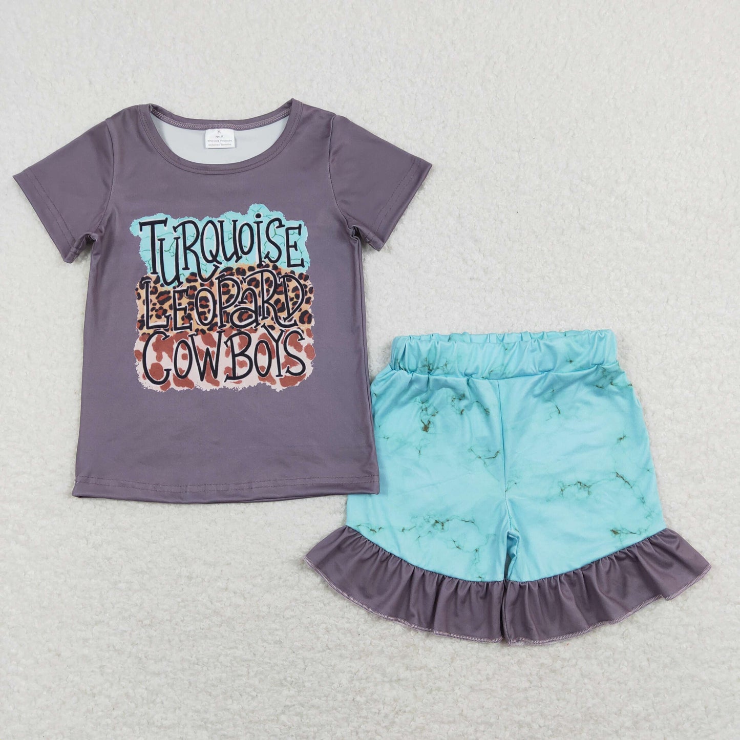 Sibling Baby Girls Western Horse Cowboy Shirts Ruffle Shorts Clothes Sets