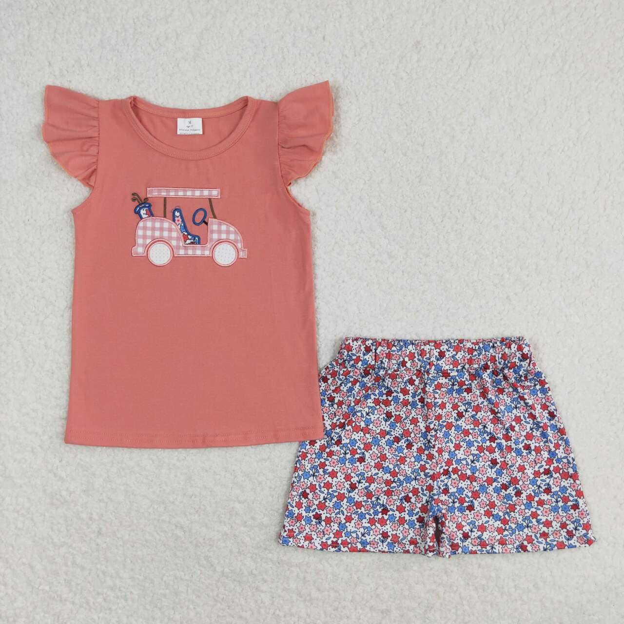 Sibling Baby Girls Embroidery Golf Shirts Top Ruffle Shorts Summer Clothes Sets