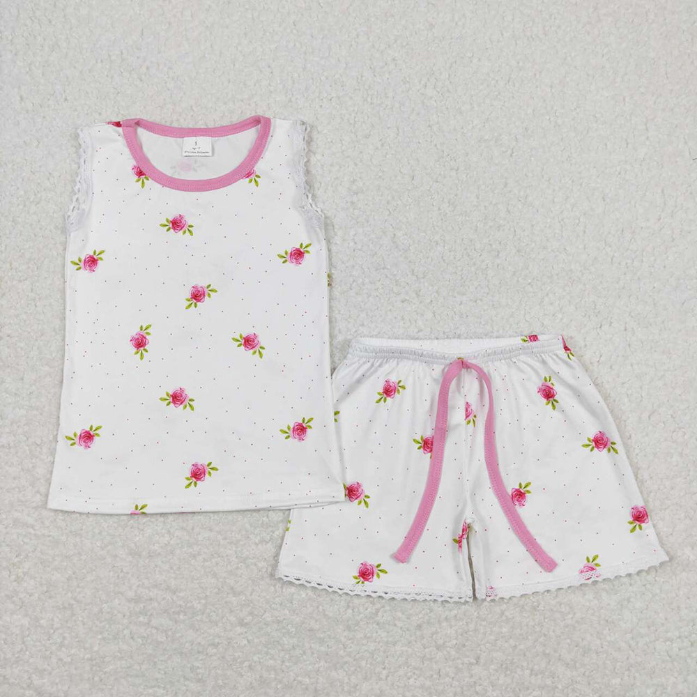 GSSO0694  baby girl clothes pink small floral toddler girl summer outfits