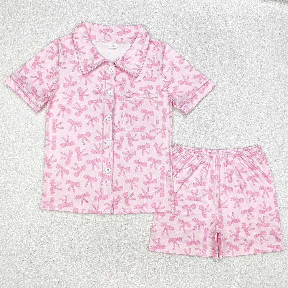 GSSO1535   adult women pajamas bows summer lounge wear sets