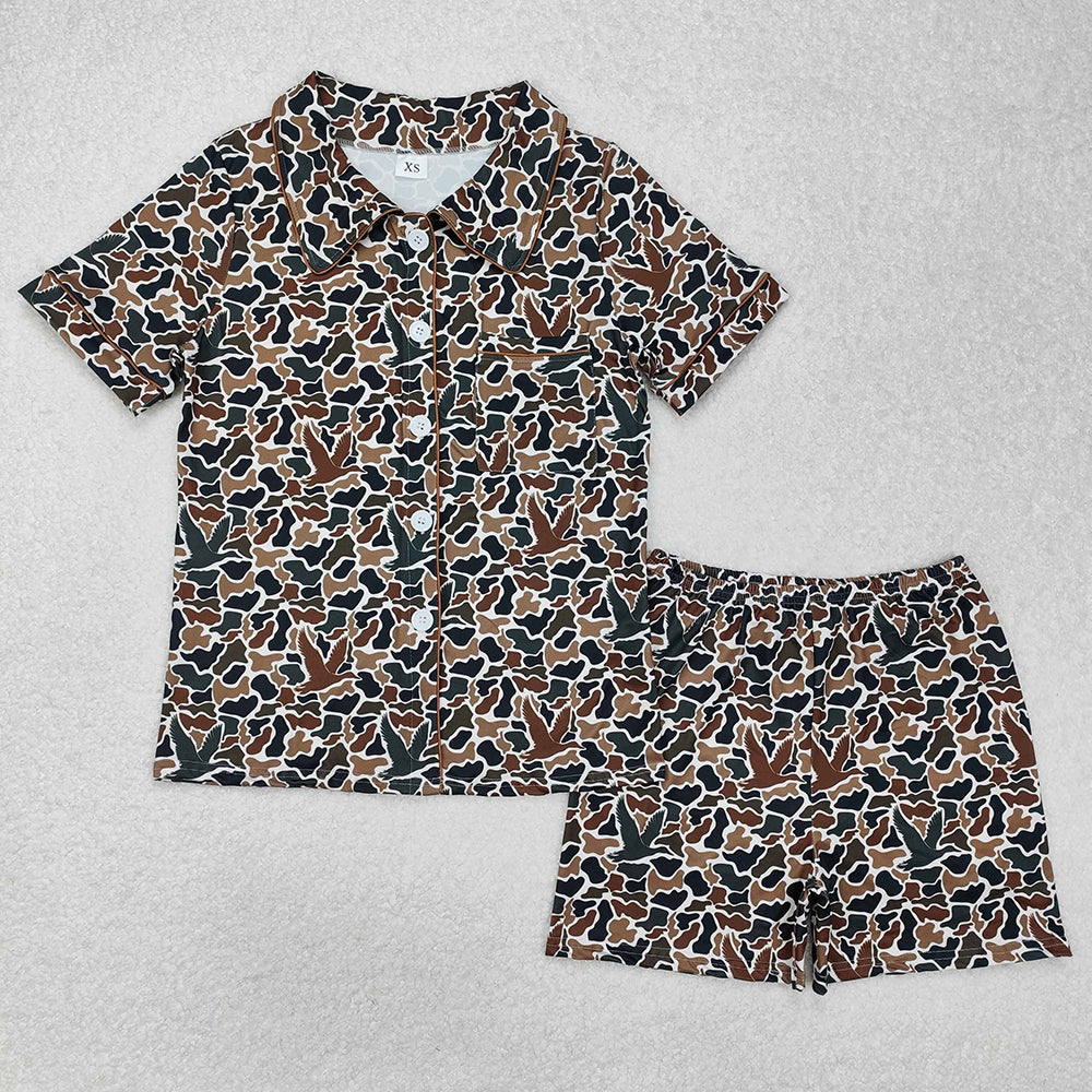 GSSO1546   adult women pajamas duck camouflage summer lounge wear sets