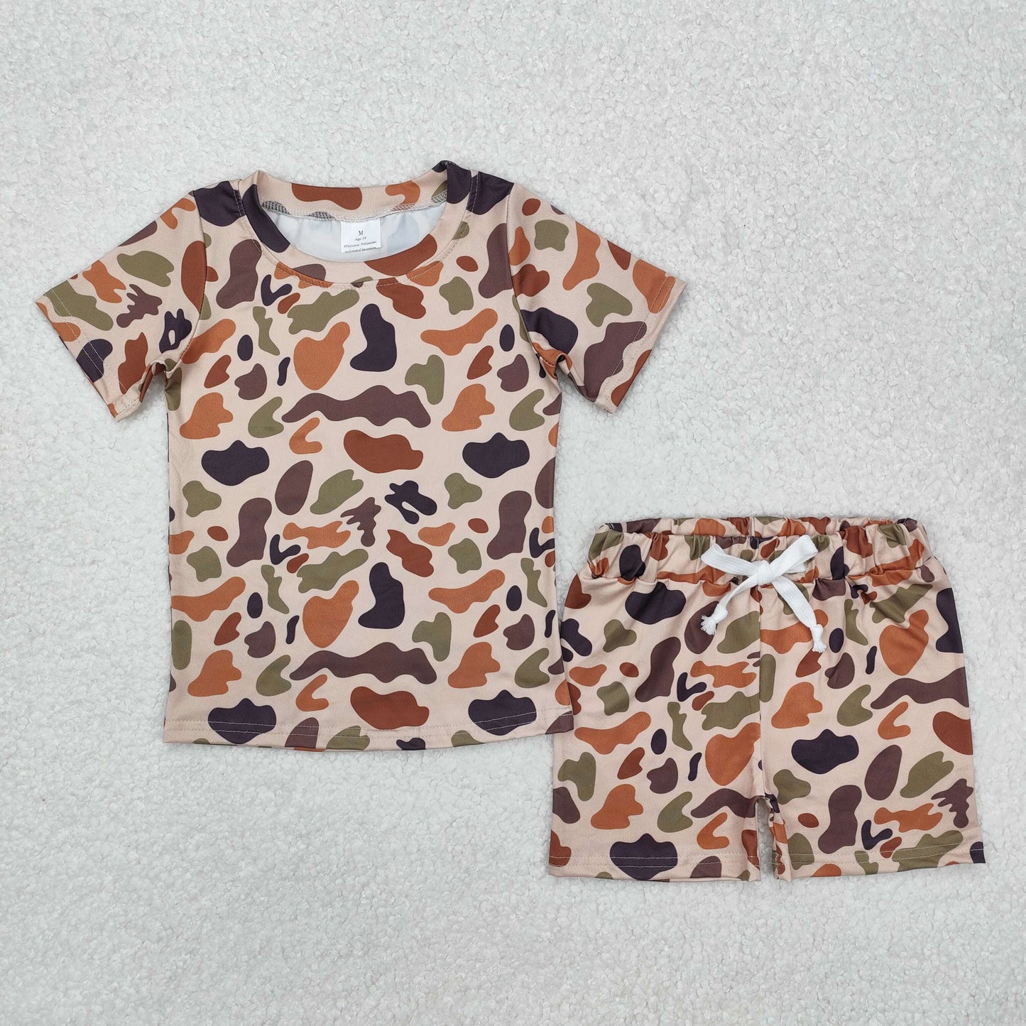 Sibling Baby Girls Short Sleeve Southern Hunting Camo Top Shorts Pajamas Sets