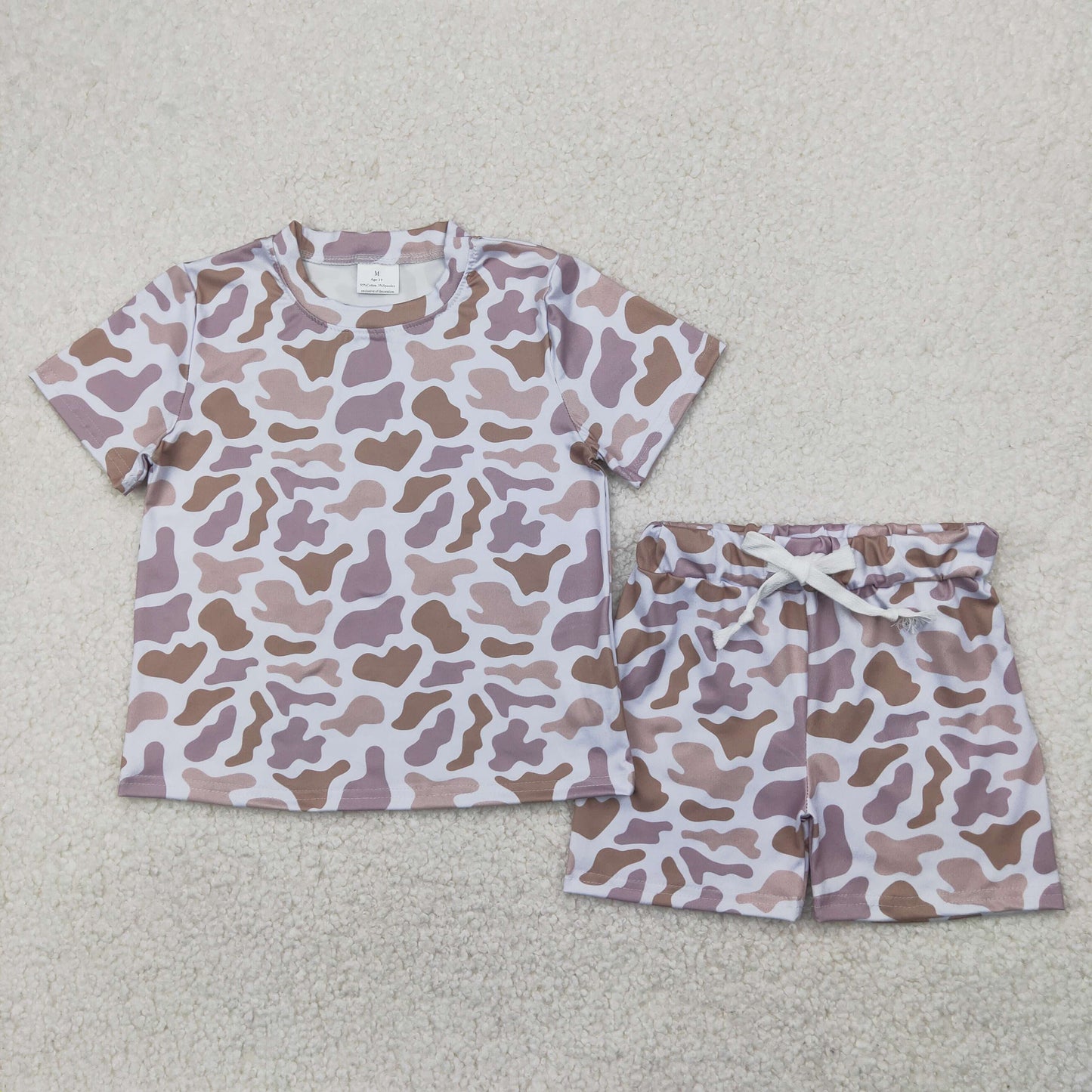 Sibling Baby Girls Short Sleeve Southern Hunting Camo Top Shorts Pajamas Sets