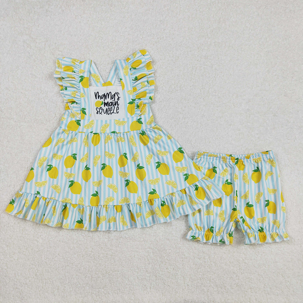 GSSO2026 baby Girls mama's main squeeze tunic shorts summer outfits sets