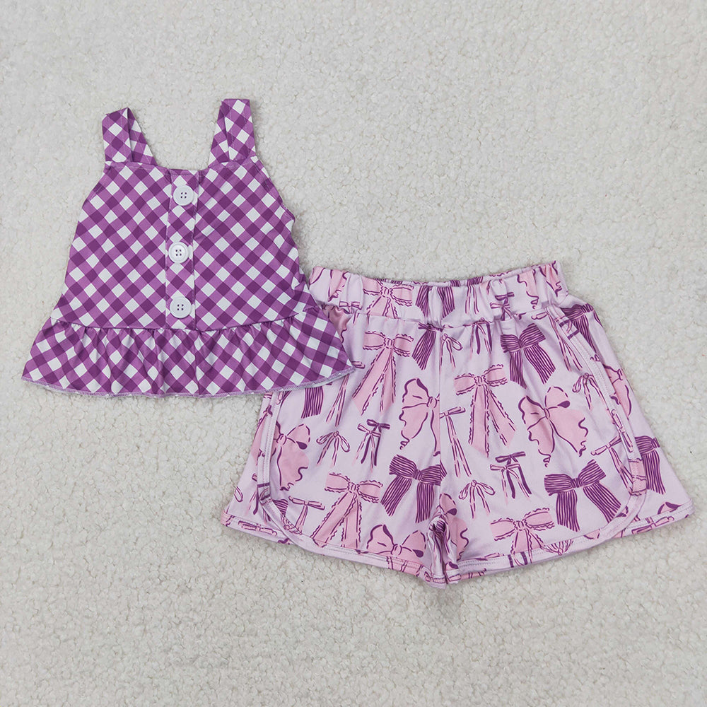 Sibling Baby Girls Summer Straps Top Shorts Clothes Sets