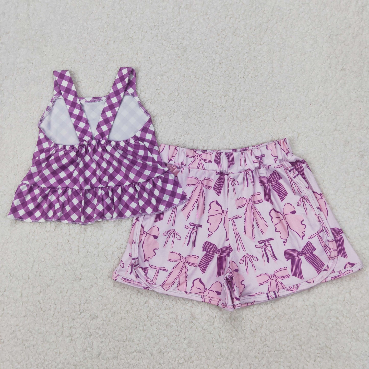 Sibling Baby Girls Summer Straps Button Top Floral Shorts Clothes Sets