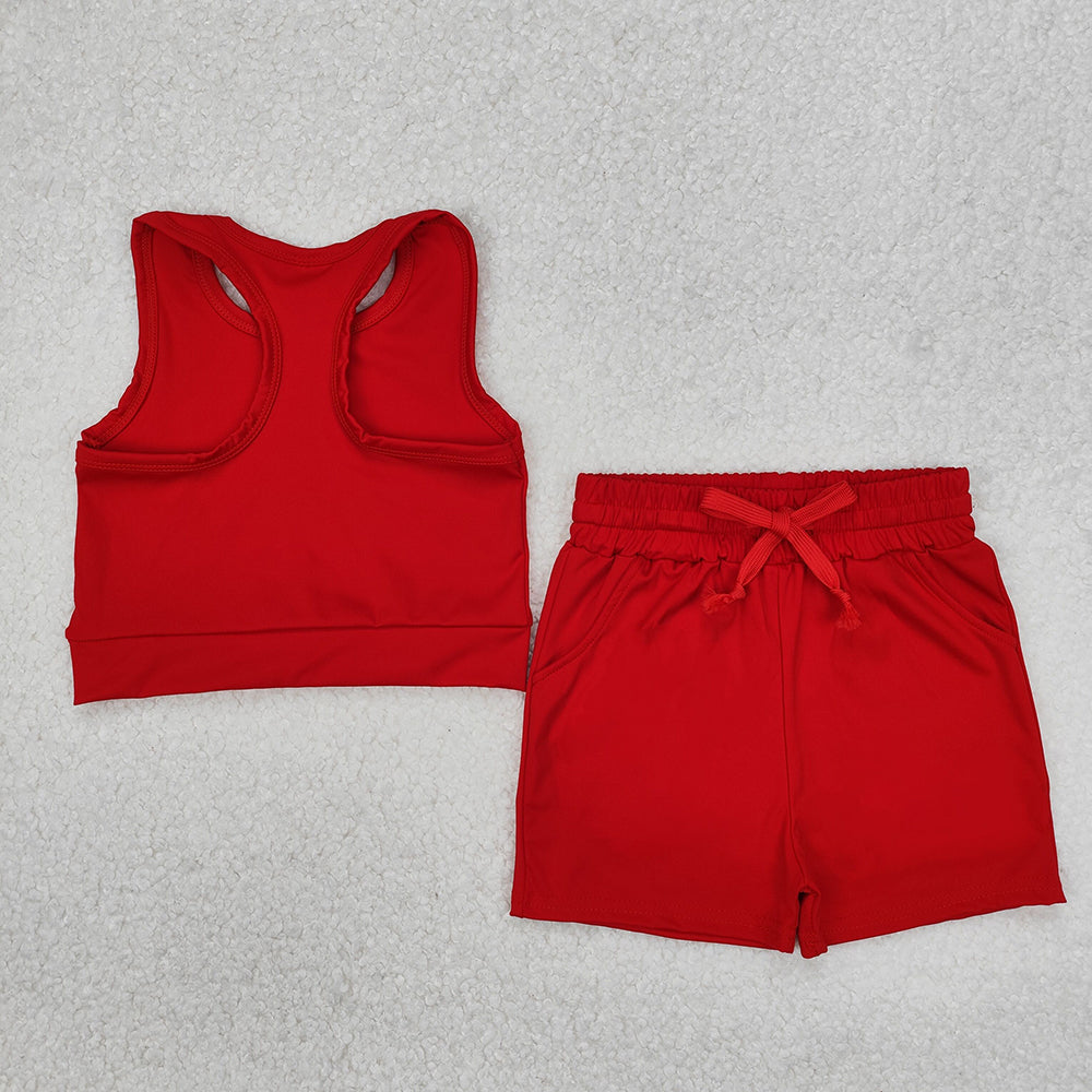 Sibling 4 colors Baby Girls Vest Top Yoga Sports Shorts Outfits