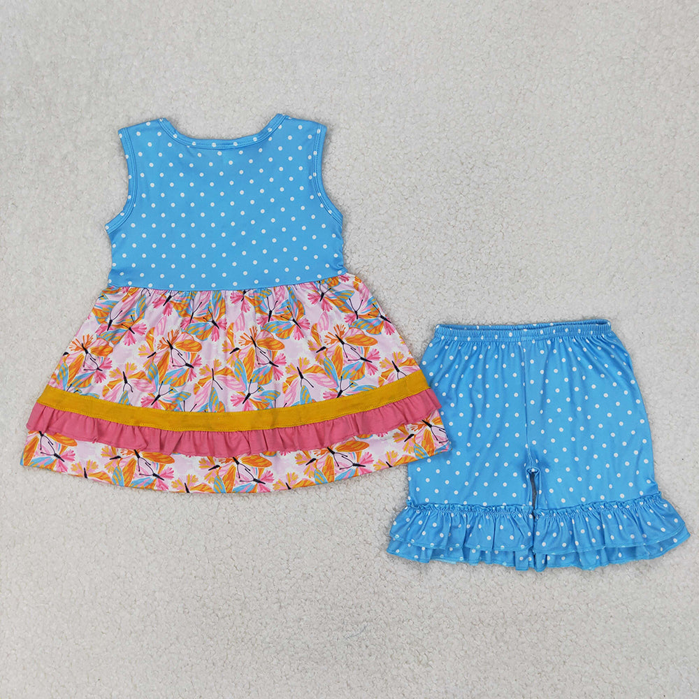 Sibling Baby Girls Floral Ruffle Tunic Shorts Clothes Sets