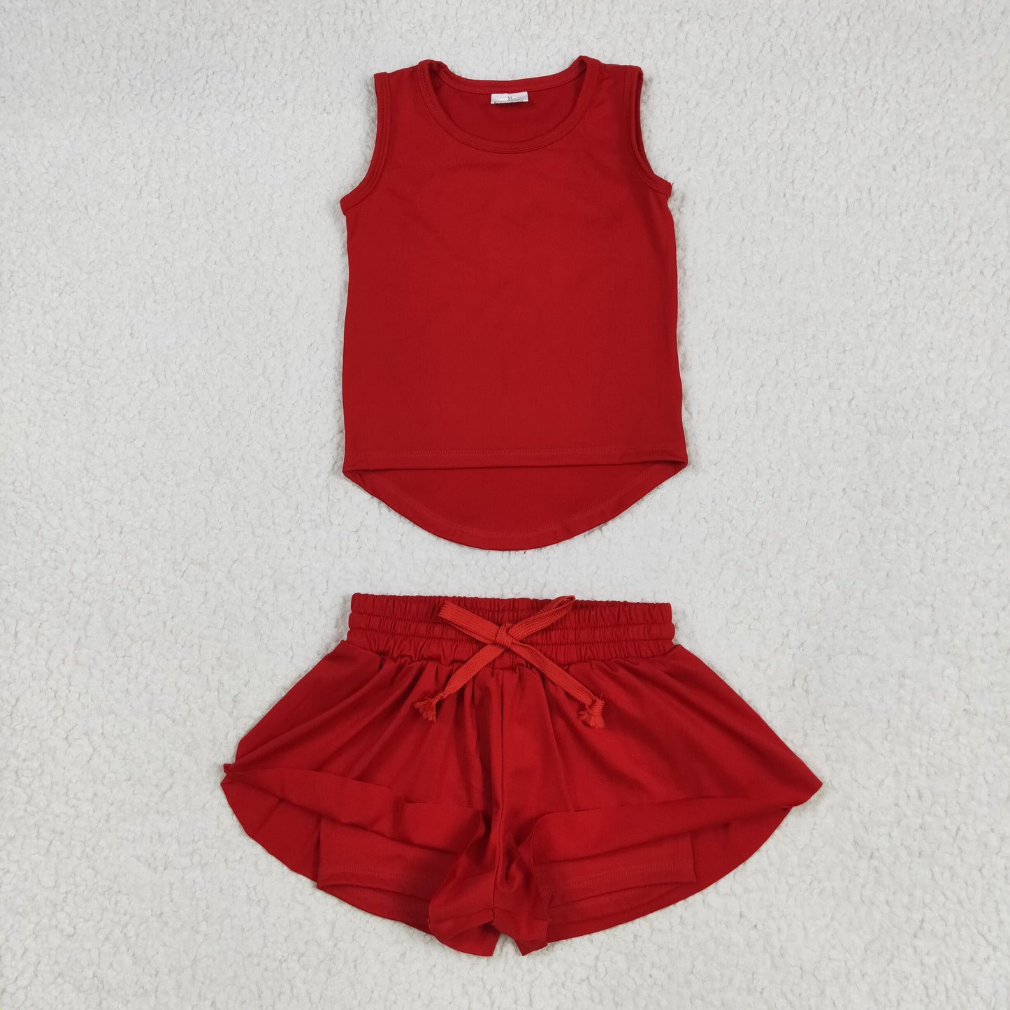 Sibling Baby Girls Sleeveless Colorful Yoga Vests Top Ruffle Shorts Set