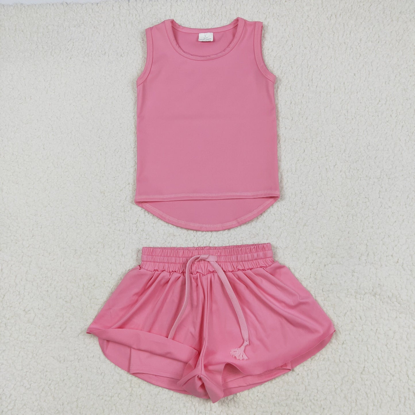Sibling Baby Girls Sleeveless Colorful Yoga Vests Top Ruffle Shorts Set
