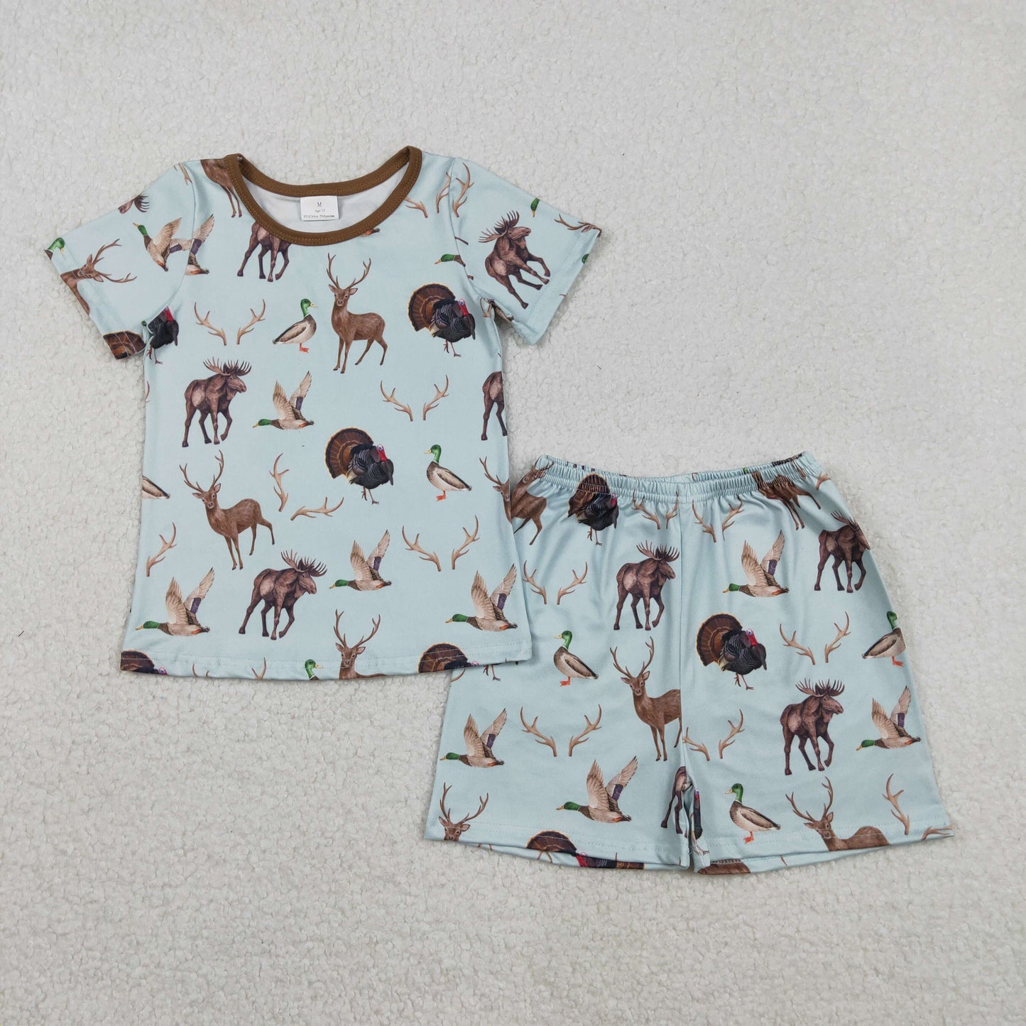 Sibling Baby Girls Short Sleeve Southern Hunting Camo Top Shorts Pajamas Sets