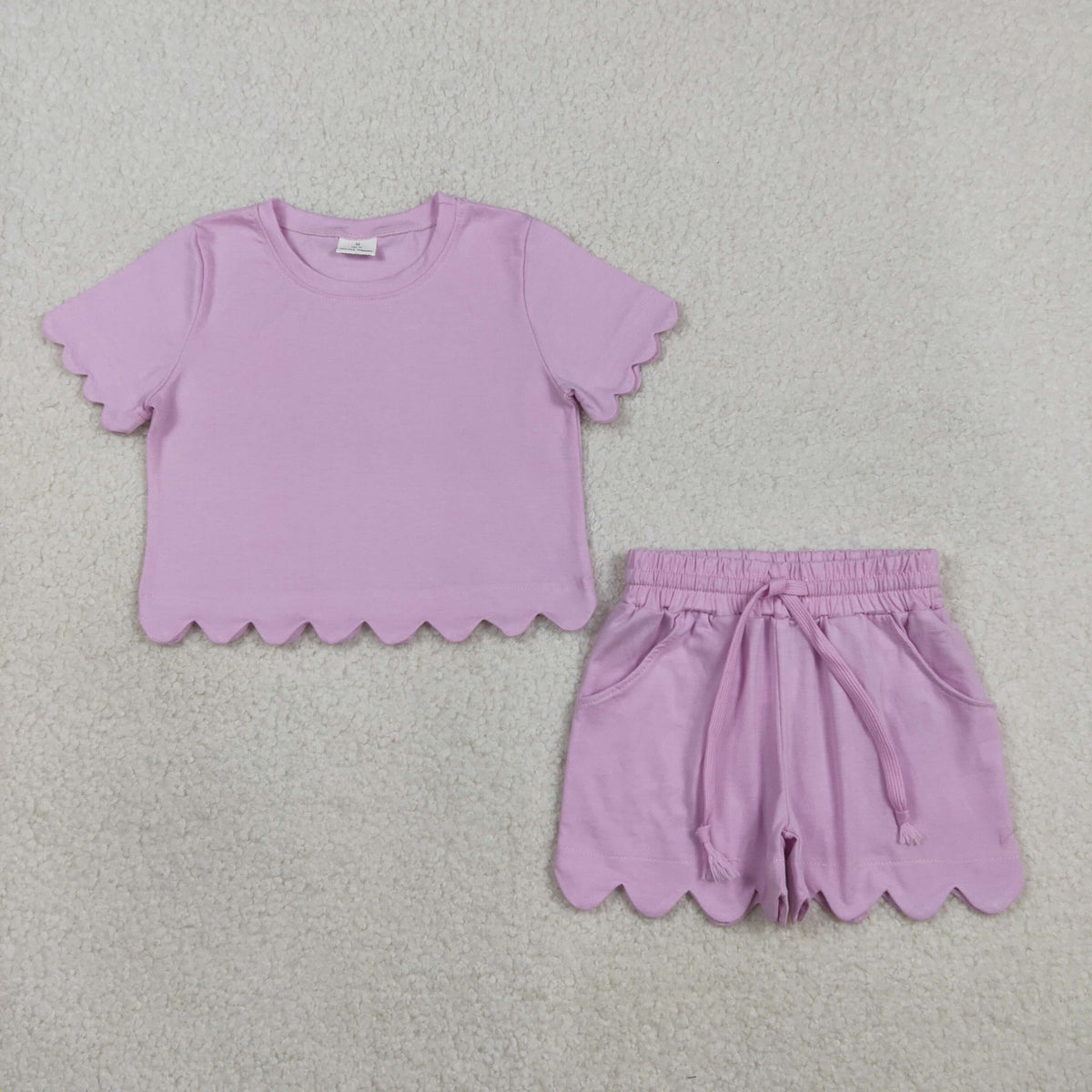 Mama and Me Girls Short Sleeve Shirt Top Pockets Short Scallop Clothes Sets