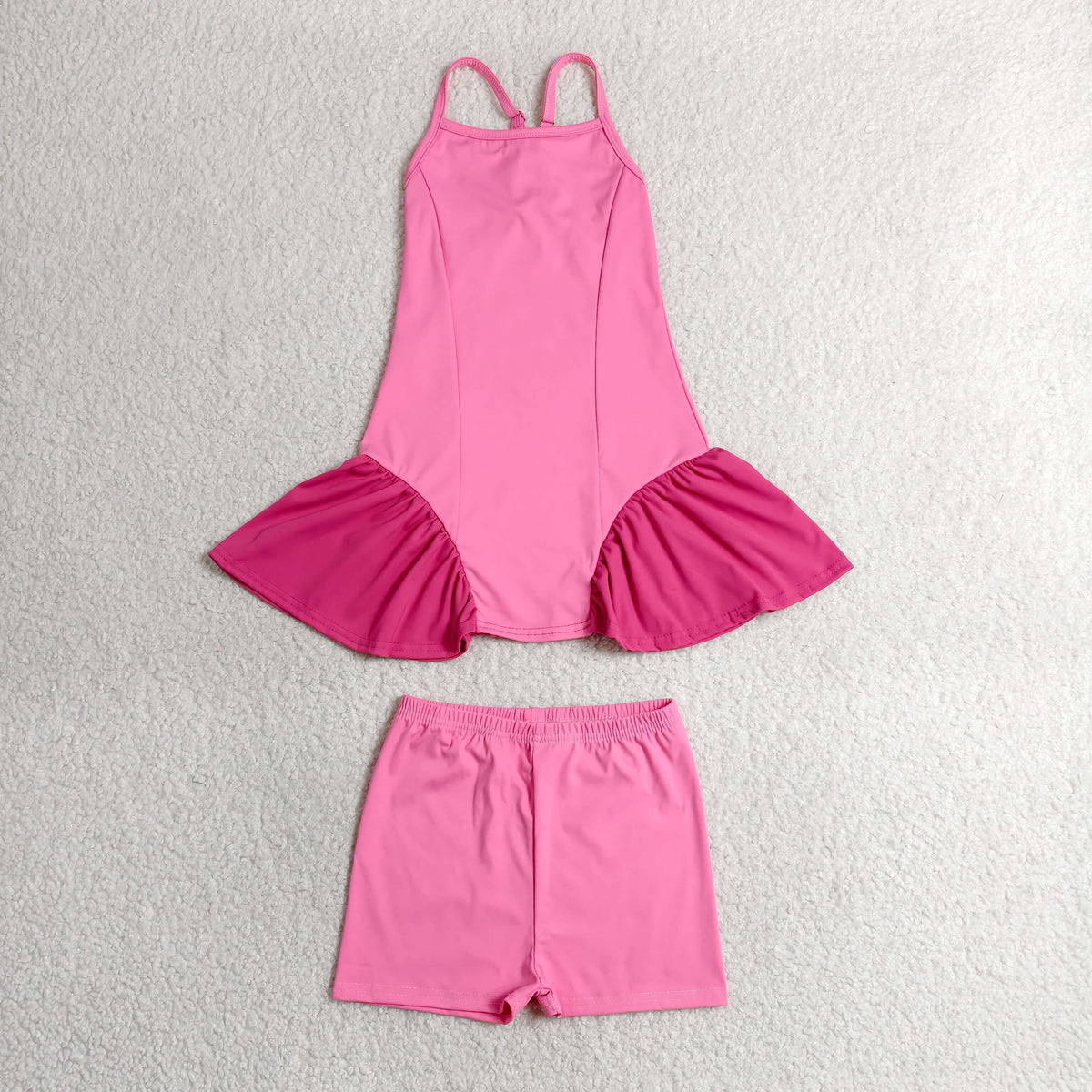 Sibling Baby Girls Strap Dress Tunic Shorts Yoga Active Clothes Sets